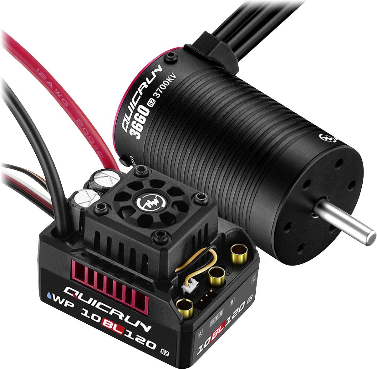 Hobbywing Combo WP10BL120G2 mit 3660SL-3700KV-G2 38030211 Automodell Brushless Antriebsset 1:10