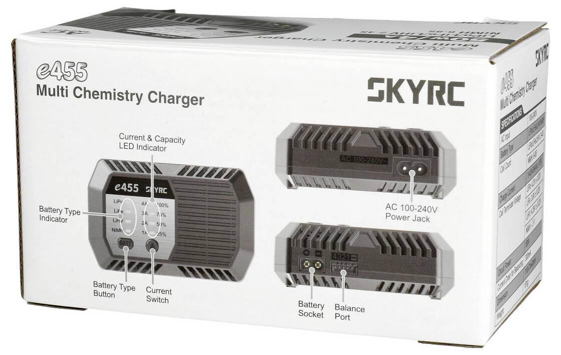 SKYRC e455 AC Modellbau-Ladegerät 4 A LiIon, LiPo, NiMH