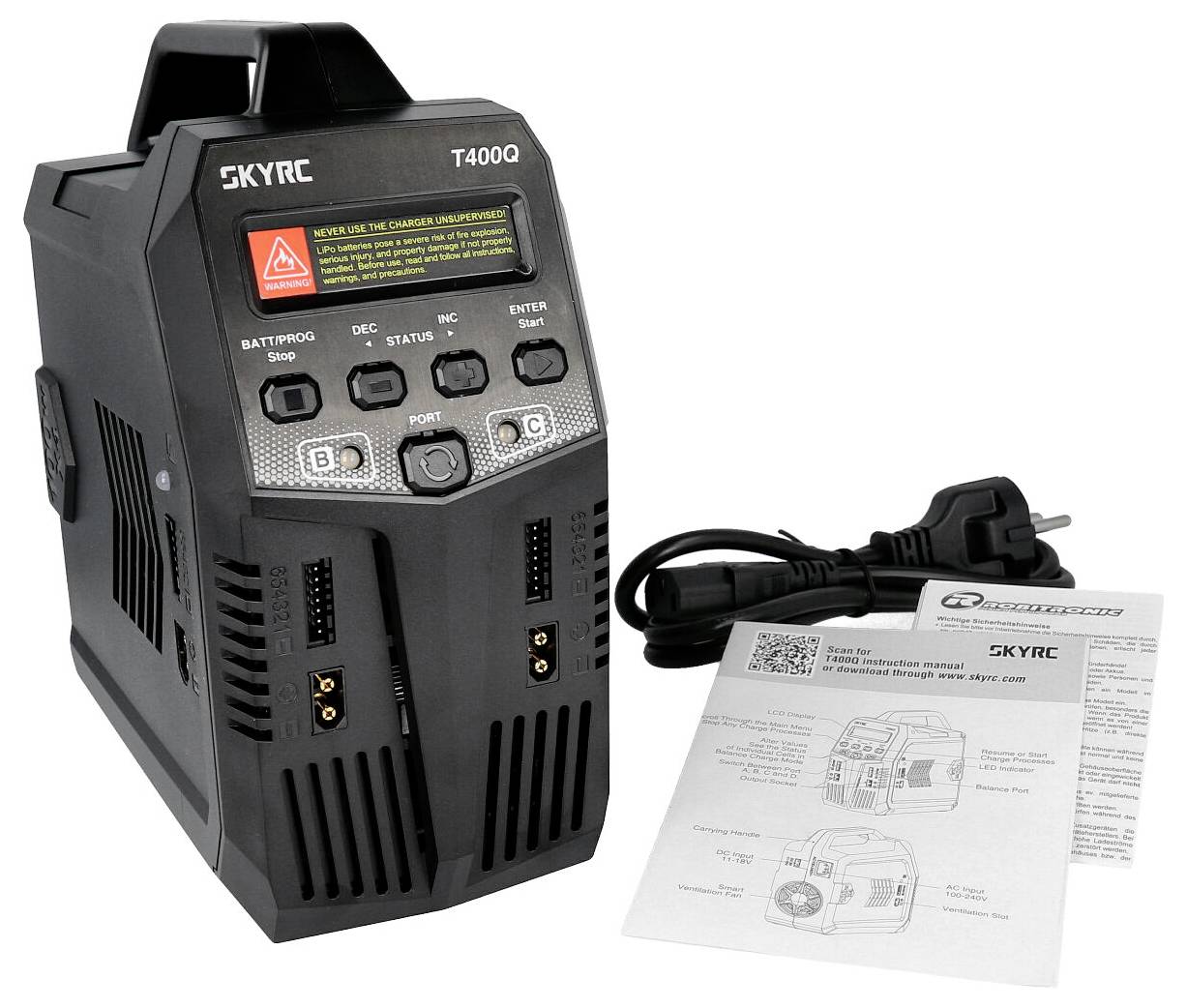 SKYRC T400Q AC/DC Modellbau-Ladegerät 12A Blei, LiFePO, LiHV, LiIon, LiPo, NiCd, NiMH