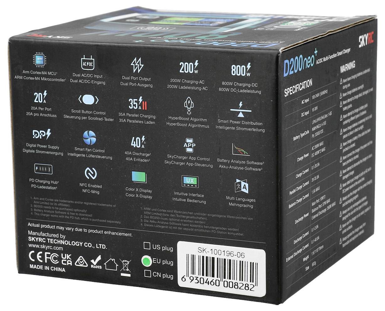 SKYRC D200 Neo+ Modellbau-Ladegerät 20A Blei, LiFePO, LiHV, LiIon, LiPo, NiCd, NiMH