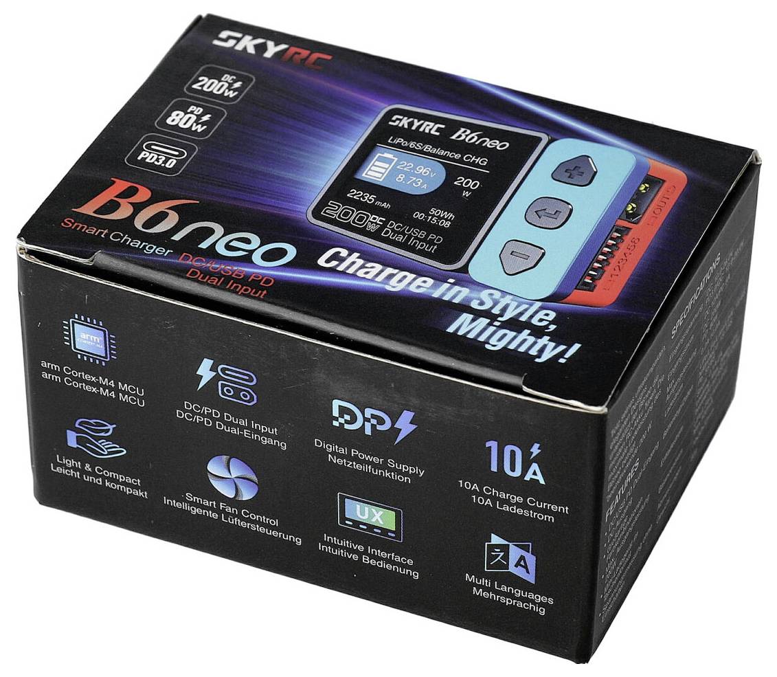 SKYRC B6neo Modellbau-Ladegerät 10A Blei, LiFePO, LiHV, LiIon, LiPo, NiCd, NiMH