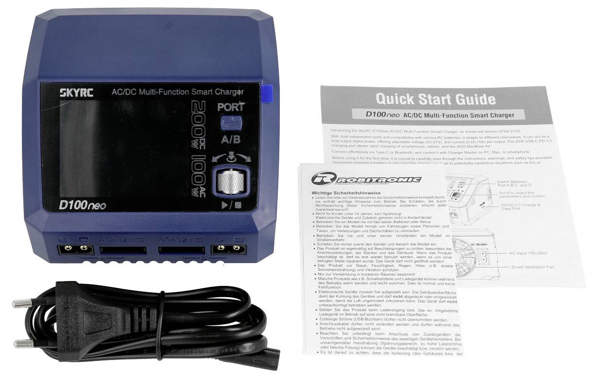 SKYRC D100 Neo Modellbau-Ladegerät 10A Blei, LiFePO, LiHV, LiIon, LiPo, NiCd, NiMH