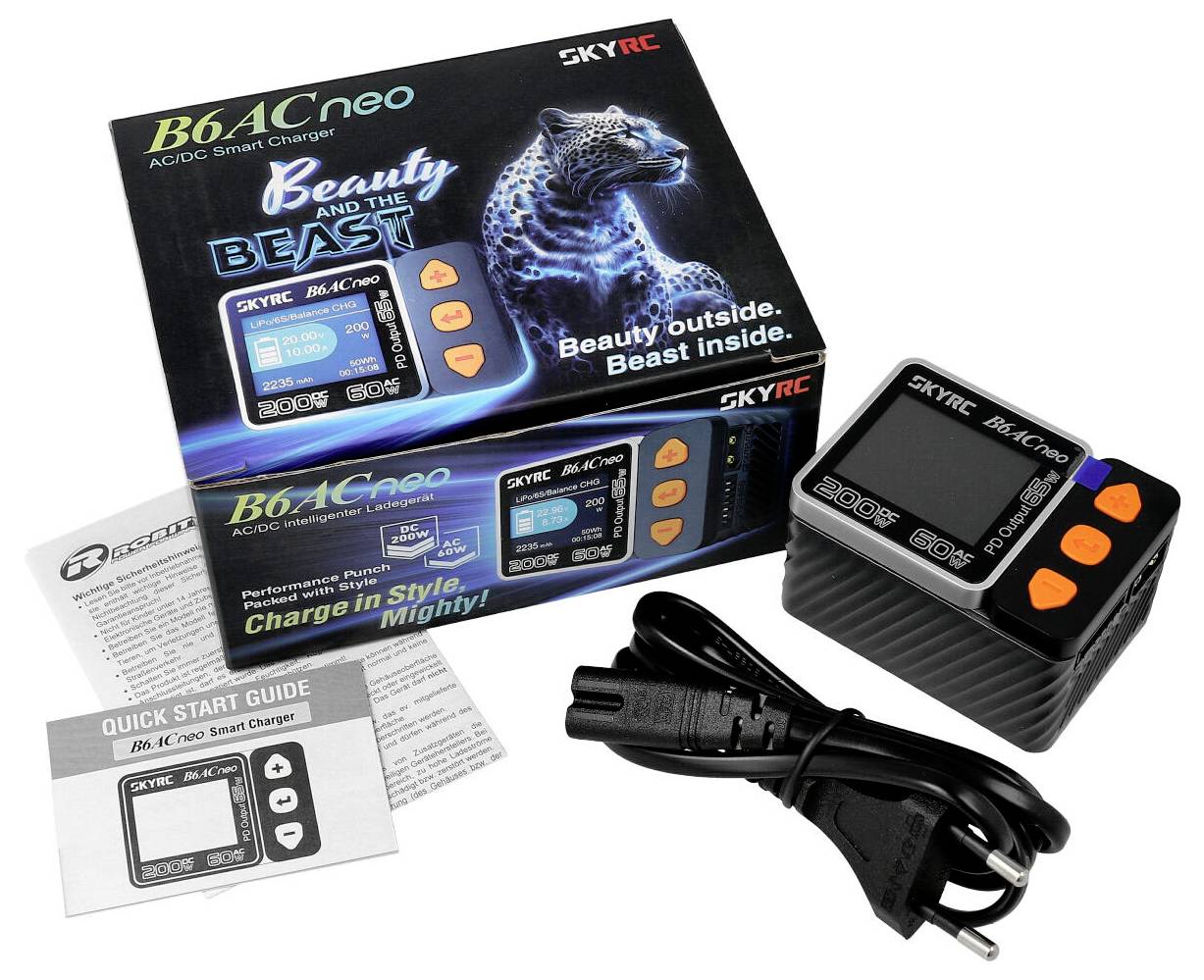 SKYRC B6AC Neo Modellbau-Ladegerät 10A Blei, LiFePO, LiHV, LiIon, LiPo, NiCd, NiMH