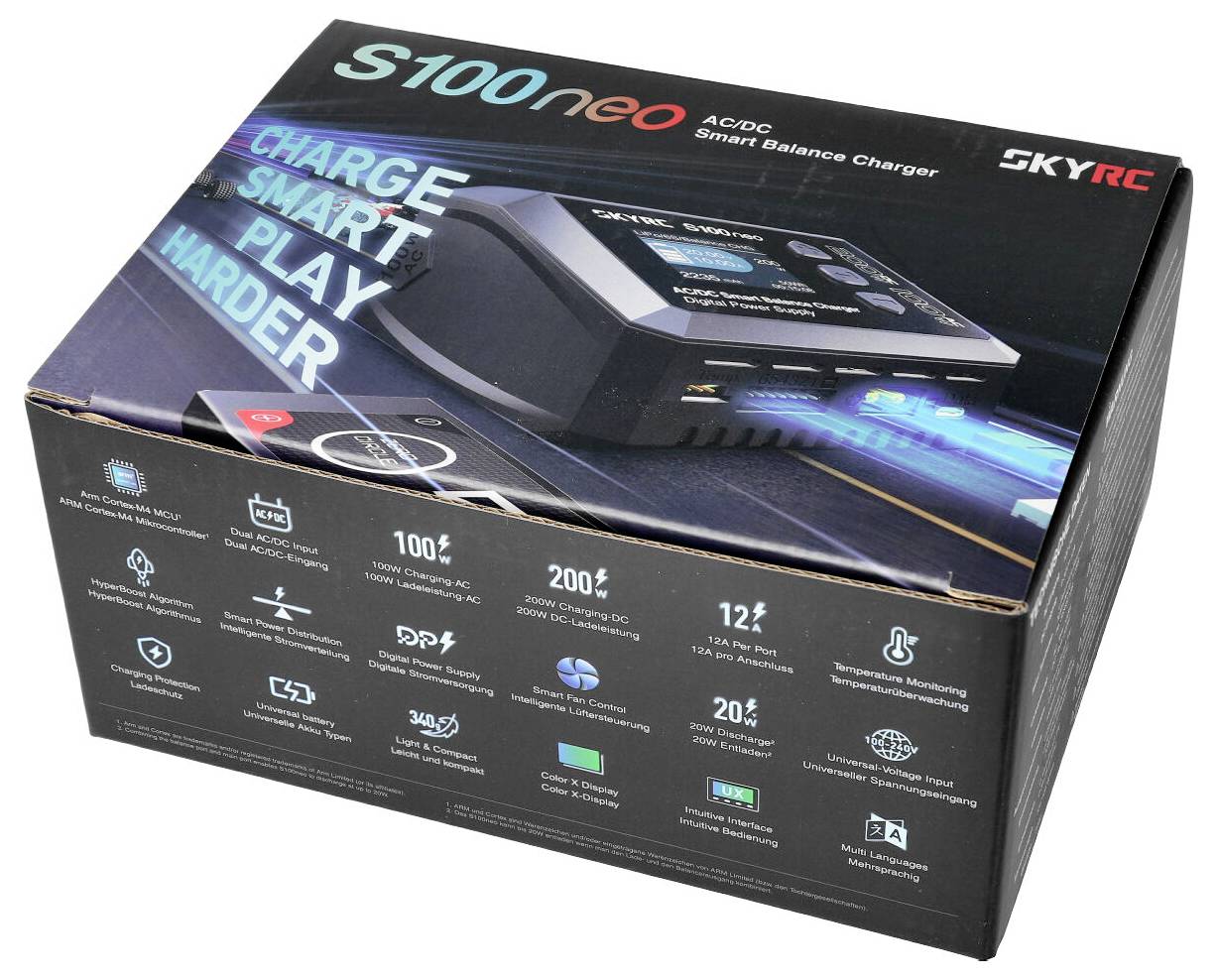 SKYRC S100 Neo Modellbau-Ladegerät 12A Blei, LiFePO, LiHV, LiIon, LiPo, NiCd, NiMH