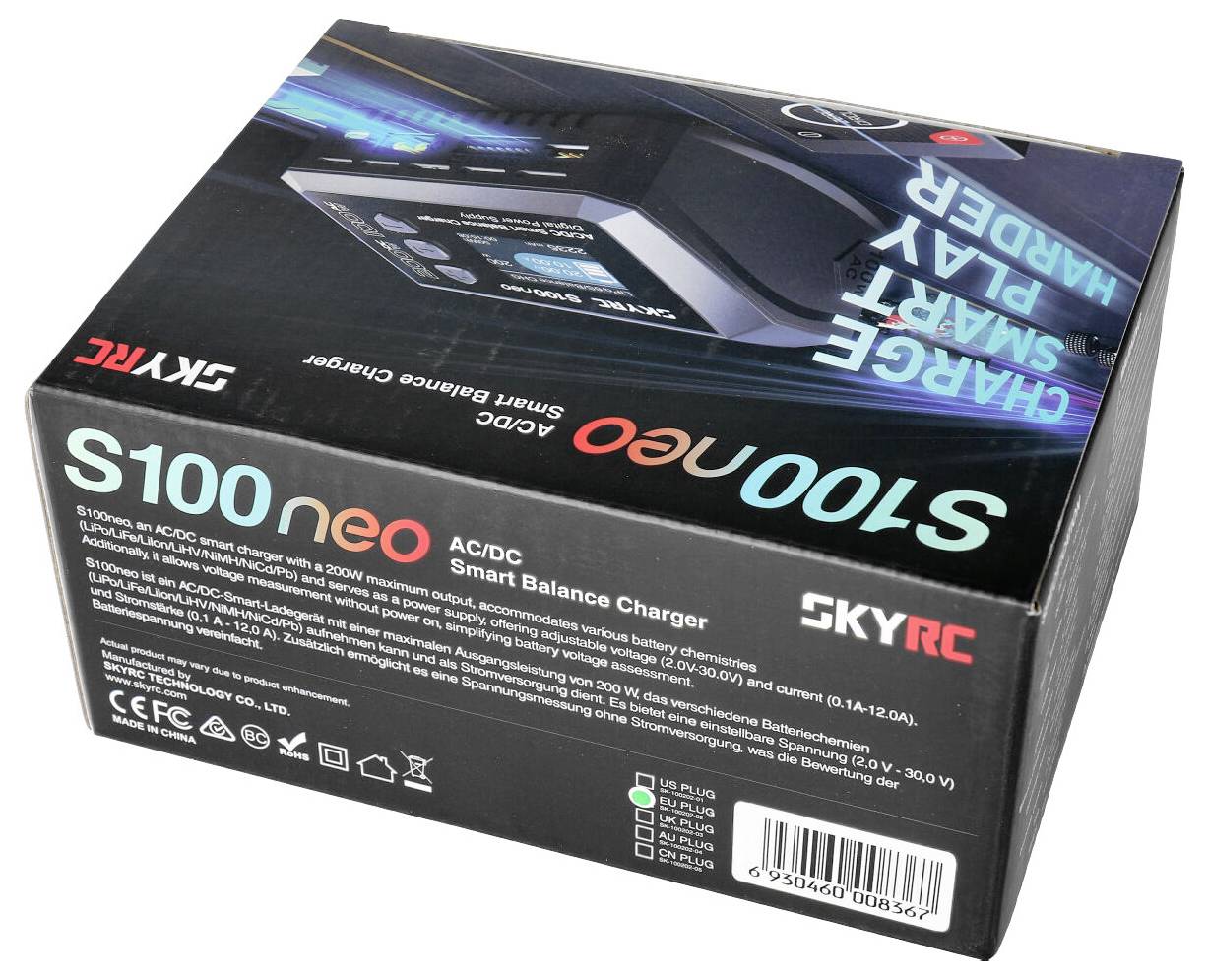 SKYRC S100 Neo Modellbau-Ladegerät 12A Blei, LiFePO, LiHV, LiIon, LiPo, NiCd, NiMH