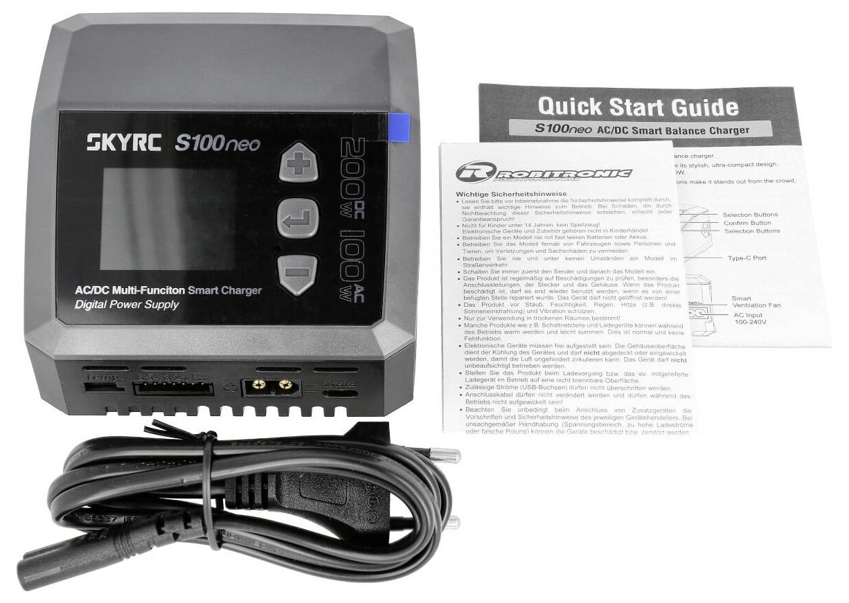 SKYRC S100 Neo Modellbau-Ladegerät 12A Blei, LiFePO, LiHV, LiIon, LiPo, NiCd, NiMH