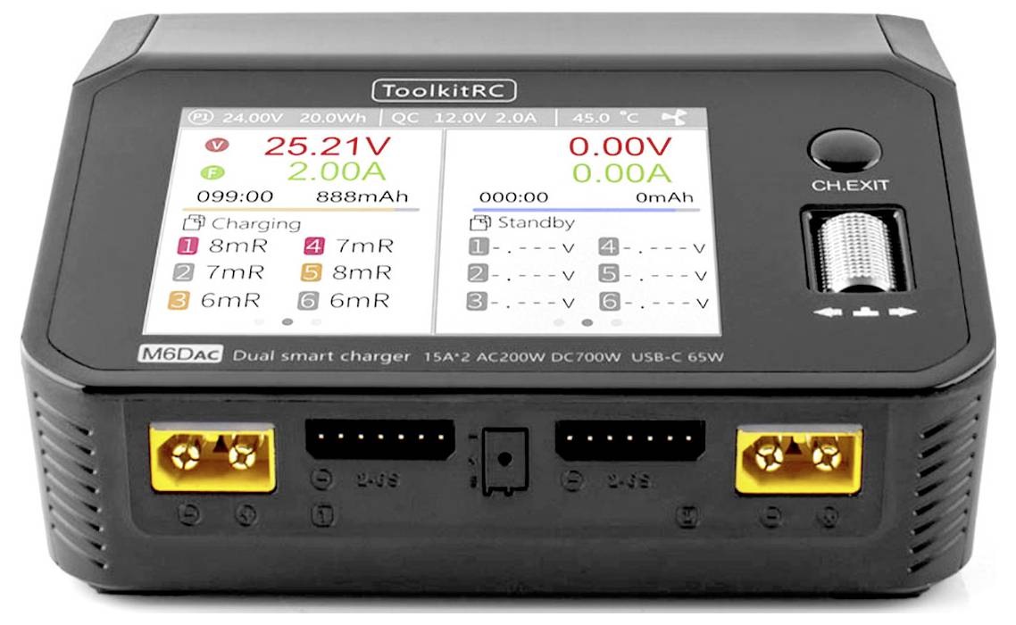 Toolkit RC M6DAC Modellbau-Ladegerät 25A LiPo, LiFePO, LiIon, LiHV, Blei, NiCd, NiMH