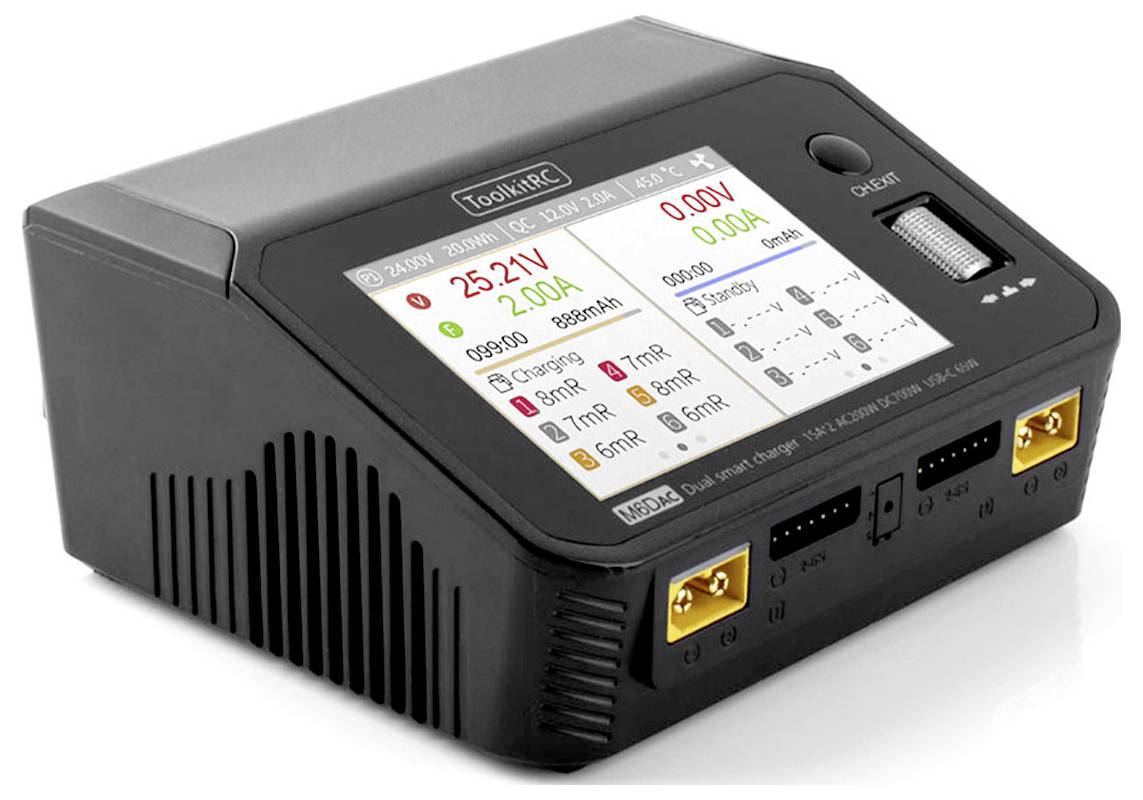 Toolkit RC M6DAC Modellbau-Ladegerät 25A LiPo, LiFePO, LiIon, LiHV, Blei, NiCd, NiMH