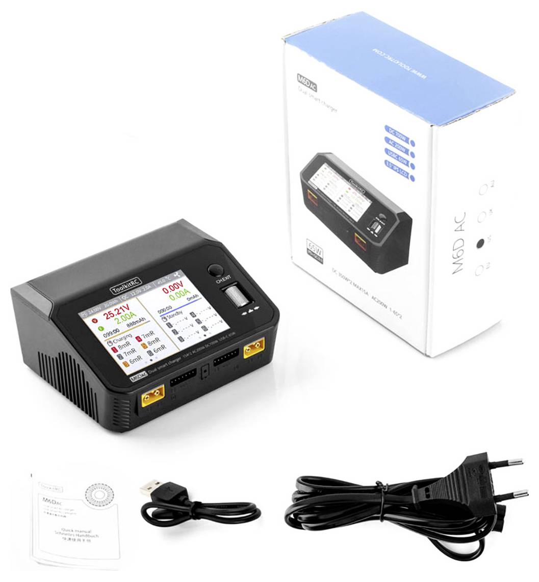 Toolkit RC M6DAC Modellbau-Ladegerät 25A LiPo, LiFePO, LiIon, LiHV, Blei, NiCd, NiMH