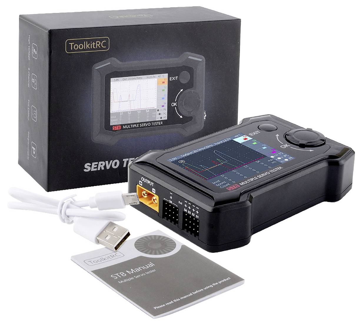 Toolkit RC ST8 Servo-Tester (L x B x H) 99 x 68 x 26mm 1St.