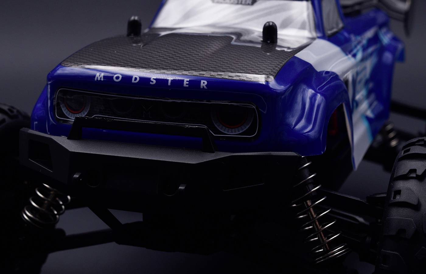 MODSTER XGT blau Blau Brushed 1:16 RC Modellauto Elektro Monstertruck Allradantrieb (4WD) RtR 2,4GHz inkl. Akku und Ladekabel