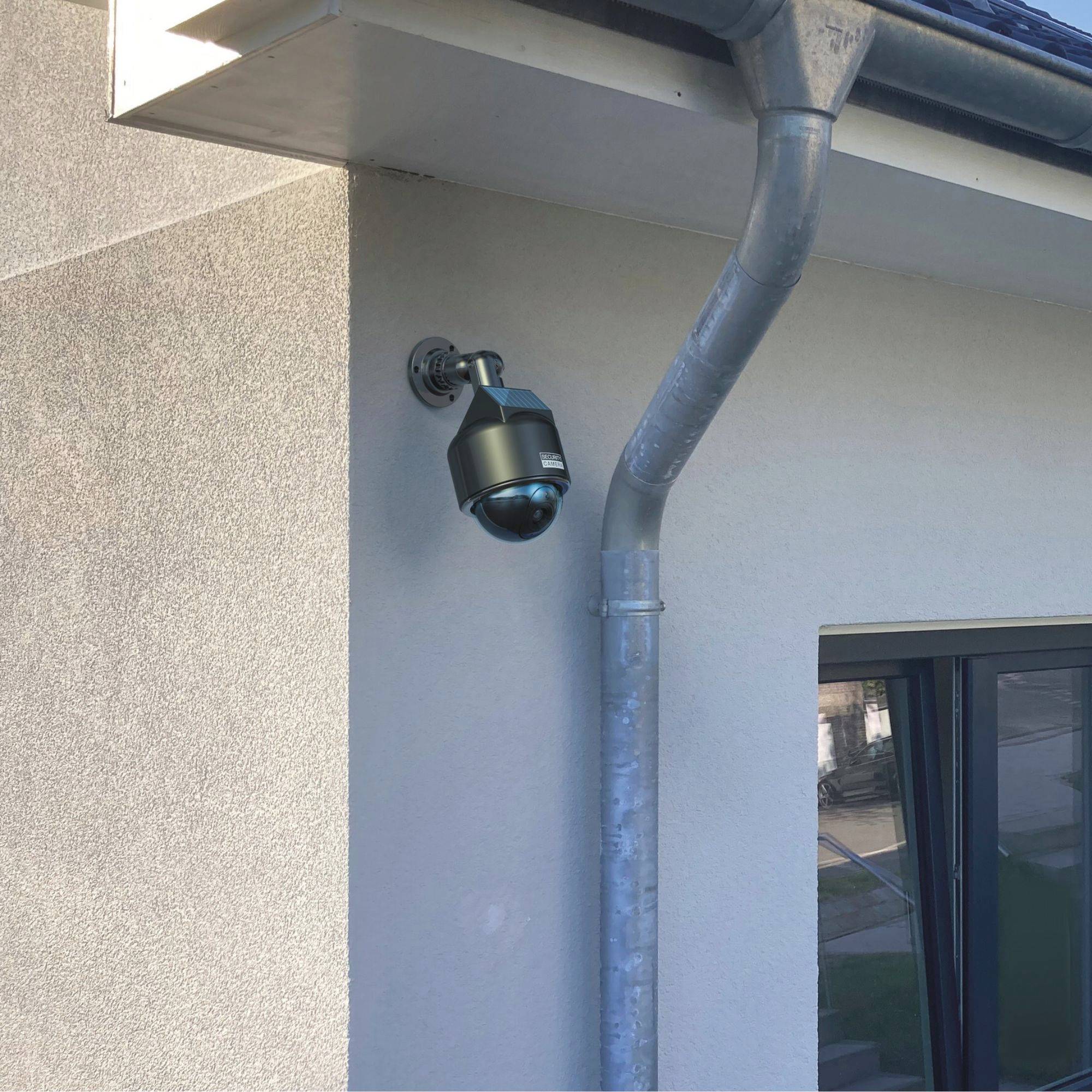 Basi 1000-0312 Kamera-Attrappe mit blinkender LED, mit Solarmodul