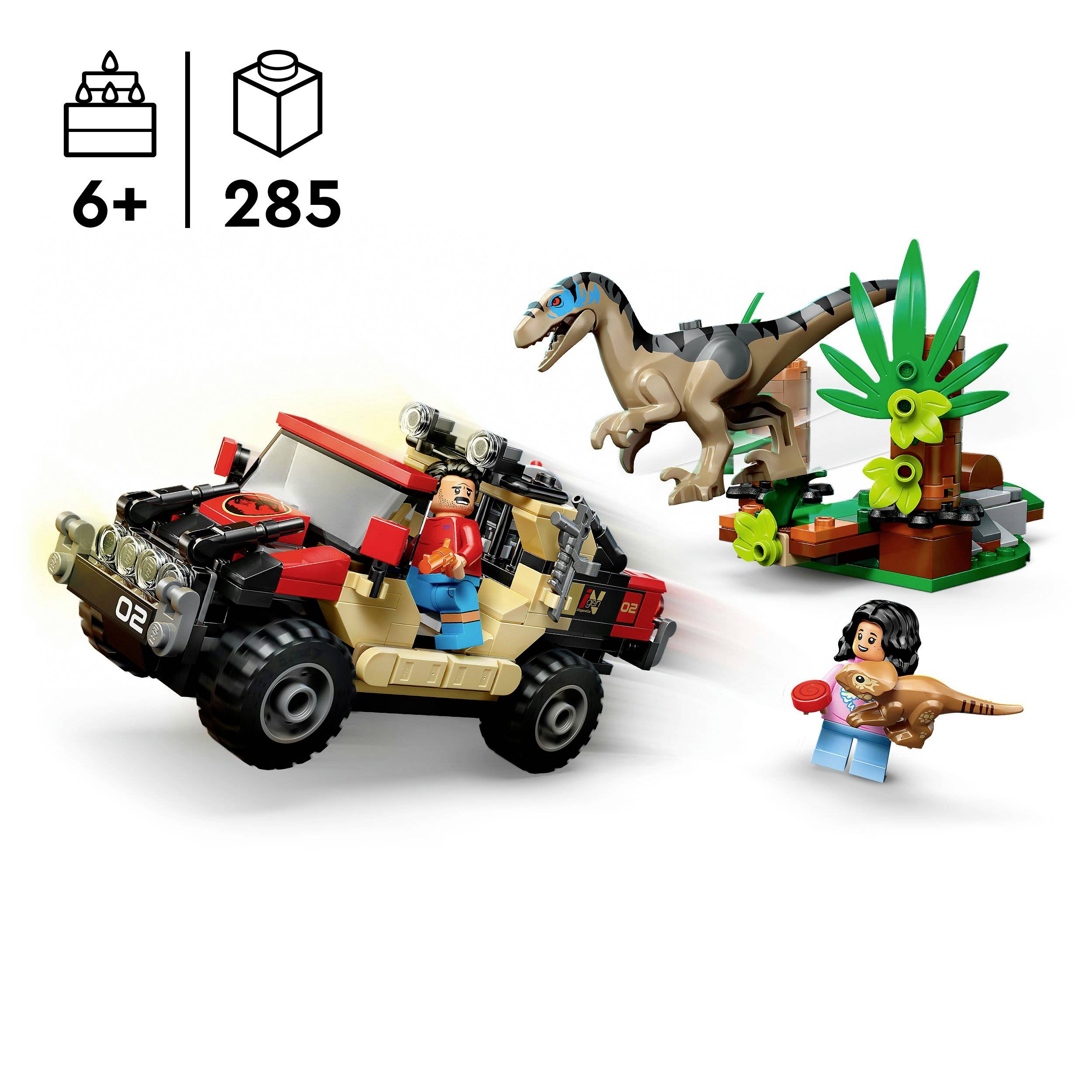 76972 LEGO® JURASSIC WORLD™ Raptor: Verfolgungsjagd mit dem Geländewagen