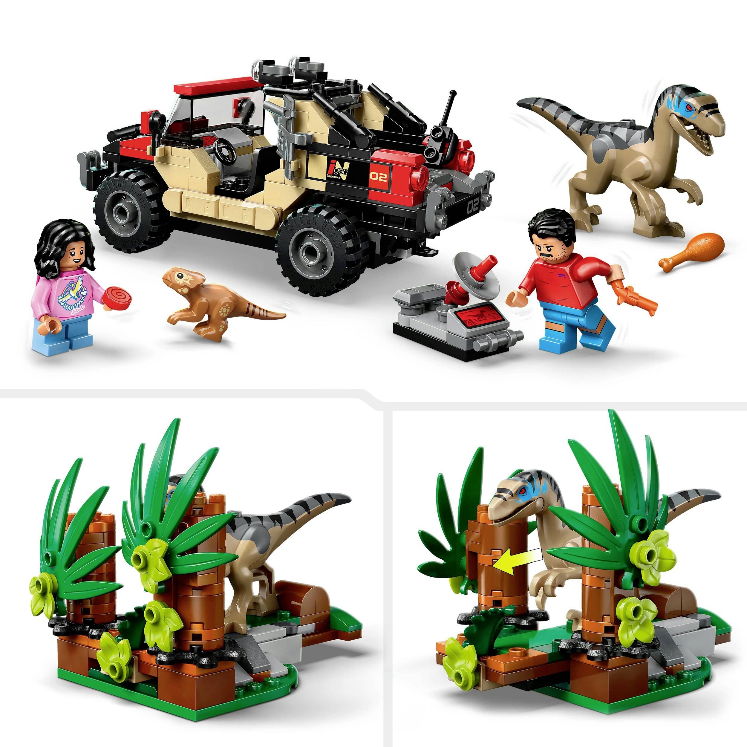 76972 LEGO® JURASSIC WORLD™ Raptor: Verfolgungsjagd mit dem Geländewagen