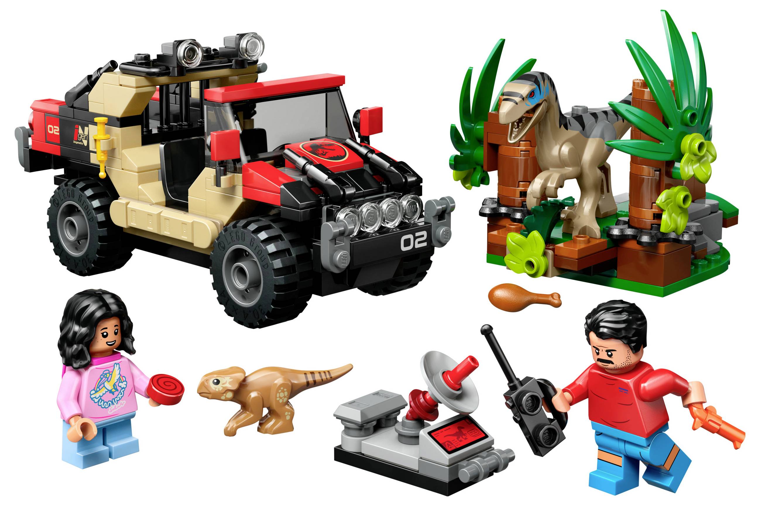 76972 LEGO® JURASSIC WORLD™ Raptor: Verfolgungsjagd mit dem Geländewagen