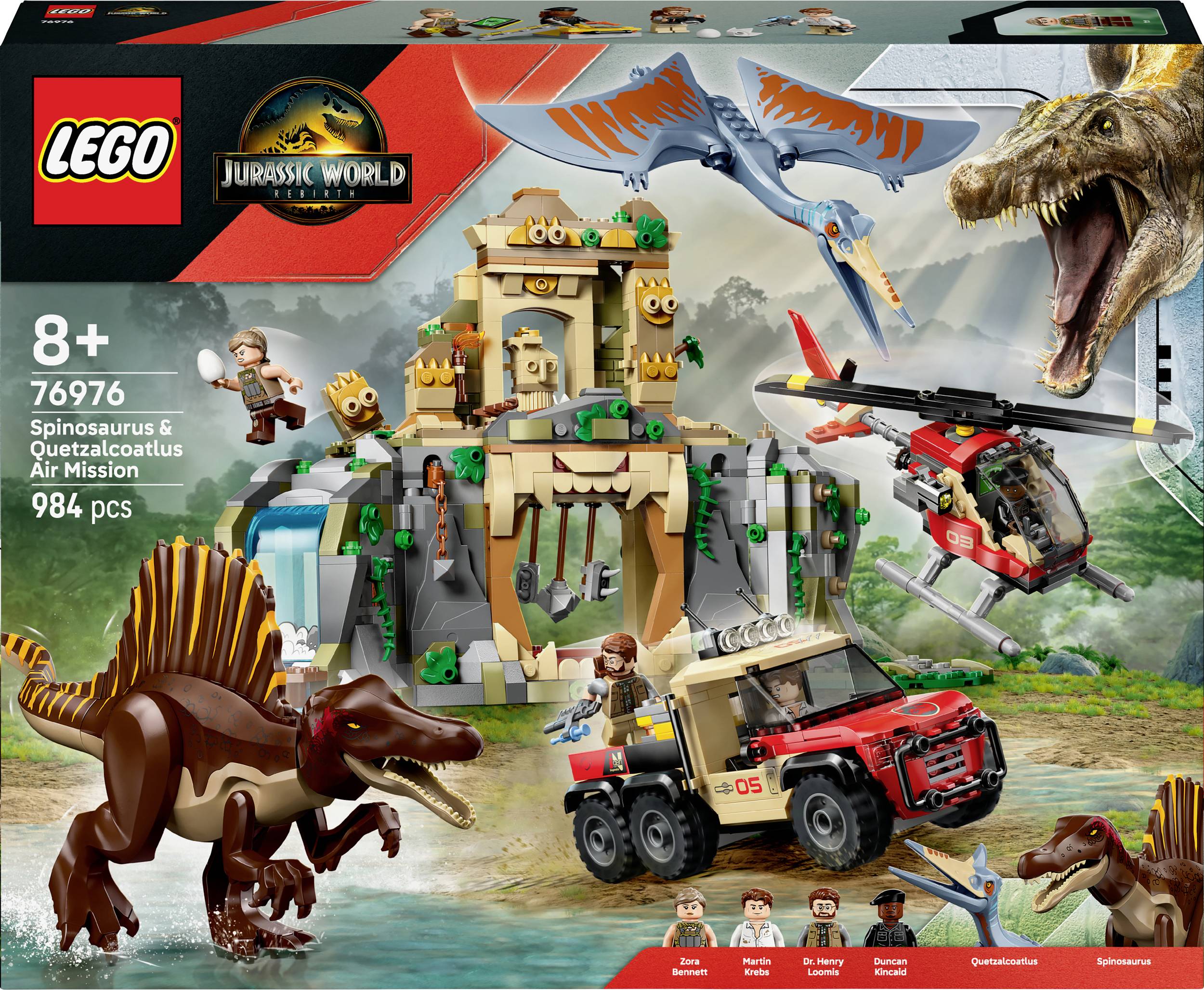 76976 LEGO® JURASSIC WORLD™ Spinosaurier & Quetzalcoatlus: Hubschrauber-Einsatz
