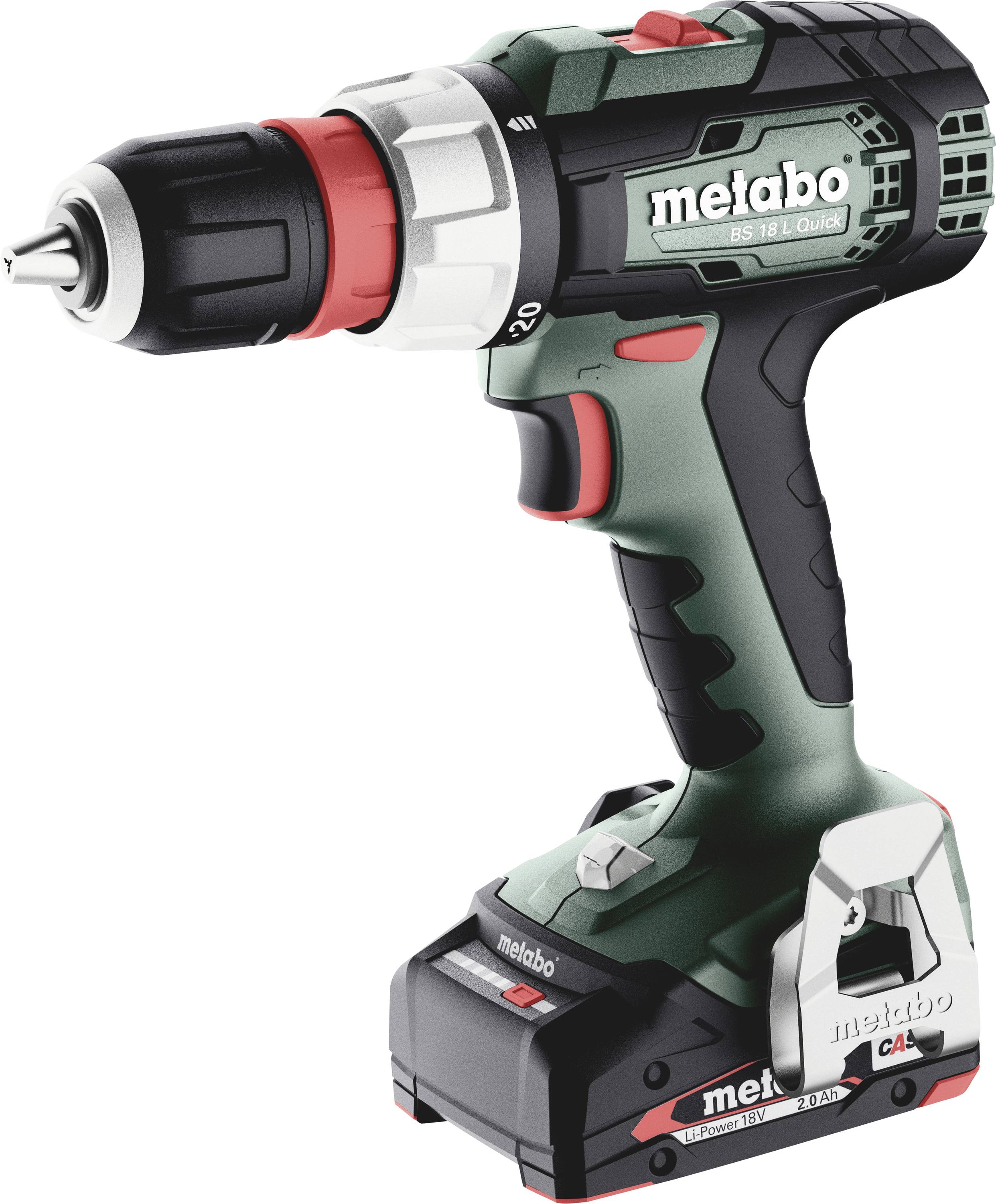 Metabo BS 18L Quick 614052500 Akku-Bohrschrauber 18V 2Ah Li-Ion bürstenlos, inkl. 2. Akku, inkl. Koffer, inkl. Ladegerät