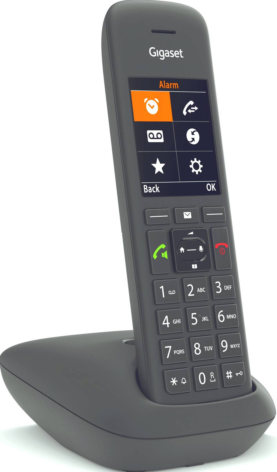 Gigaset C575HX DECT/GAP Schnurgebundenes Telefon, analog Babyphone, Freisprechen, für Hörgeräte kompatibel Schwarz