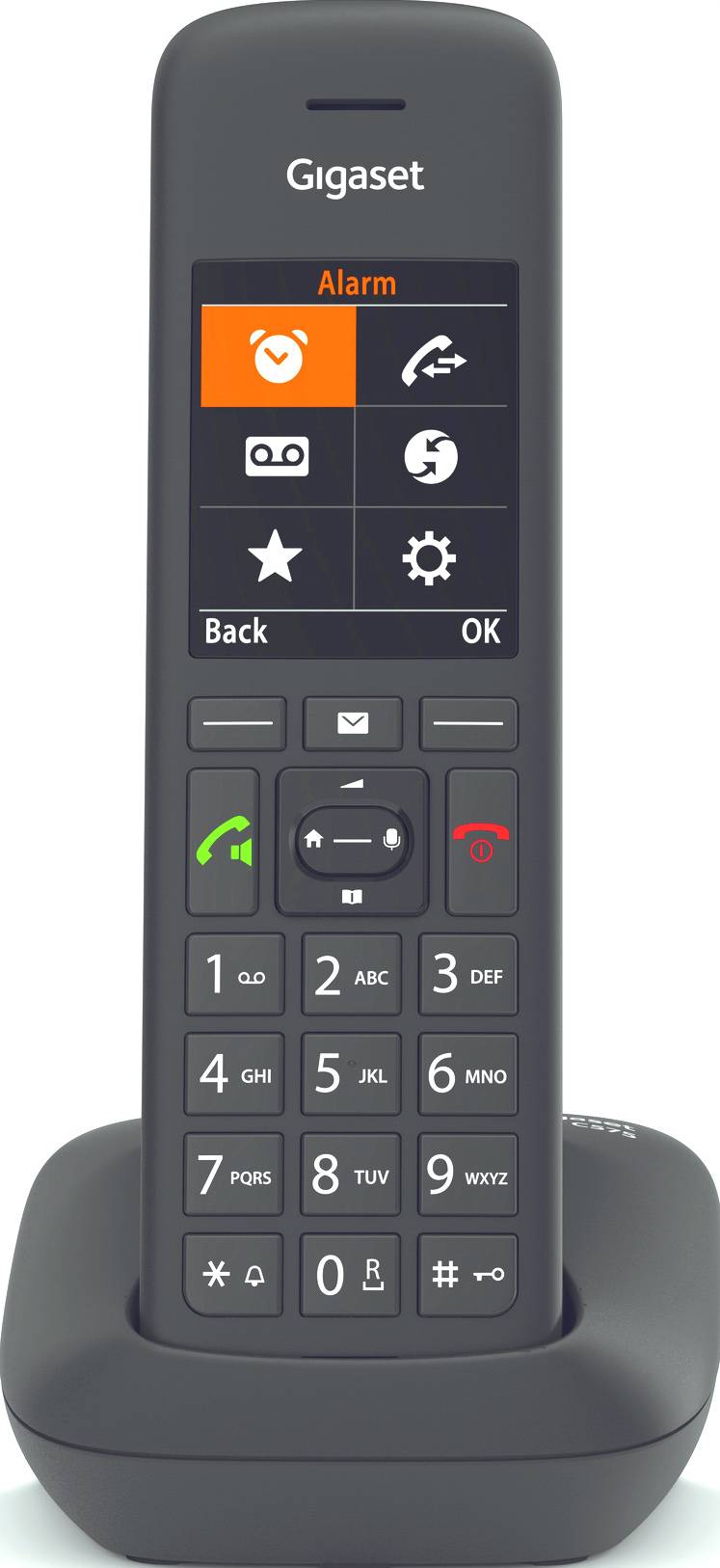 Gigaset C575HX DECT/GAP Schnurgebundenes Telefon, analog Babyphone, Freisprechen, für Hörgeräte kompatibel Schwarz