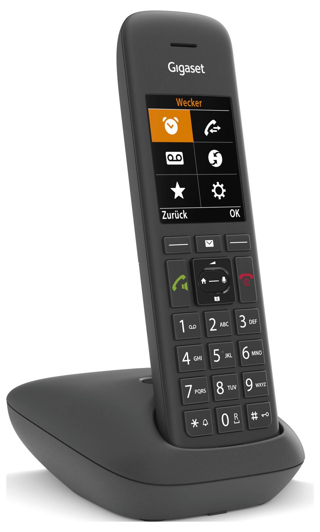 Gigaset C575HX DECT/GAP Schnurgebundenes Telefon, analog Babyphone, Freisprechen, für Hörgeräte kompatibel Schwarz