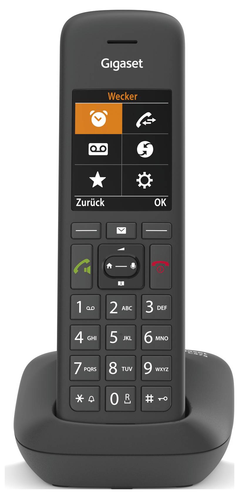 Gigaset C575HX DECT/GAP Schnurgebundenes Telefon, analog Babyphone, Freisprechen, für Hörgeräte kompatibel Schwarz