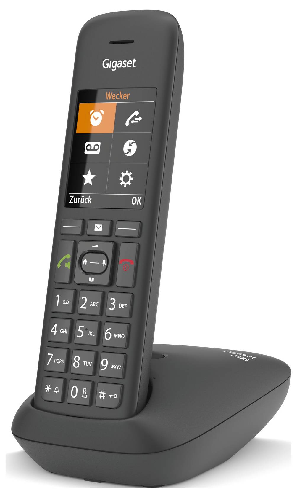 Gigaset C575HX DECT/GAP Schnurgebundenes Telefon, analog Babyphone, Freisprechen, für Hörgeräte kompatibel Schwarz