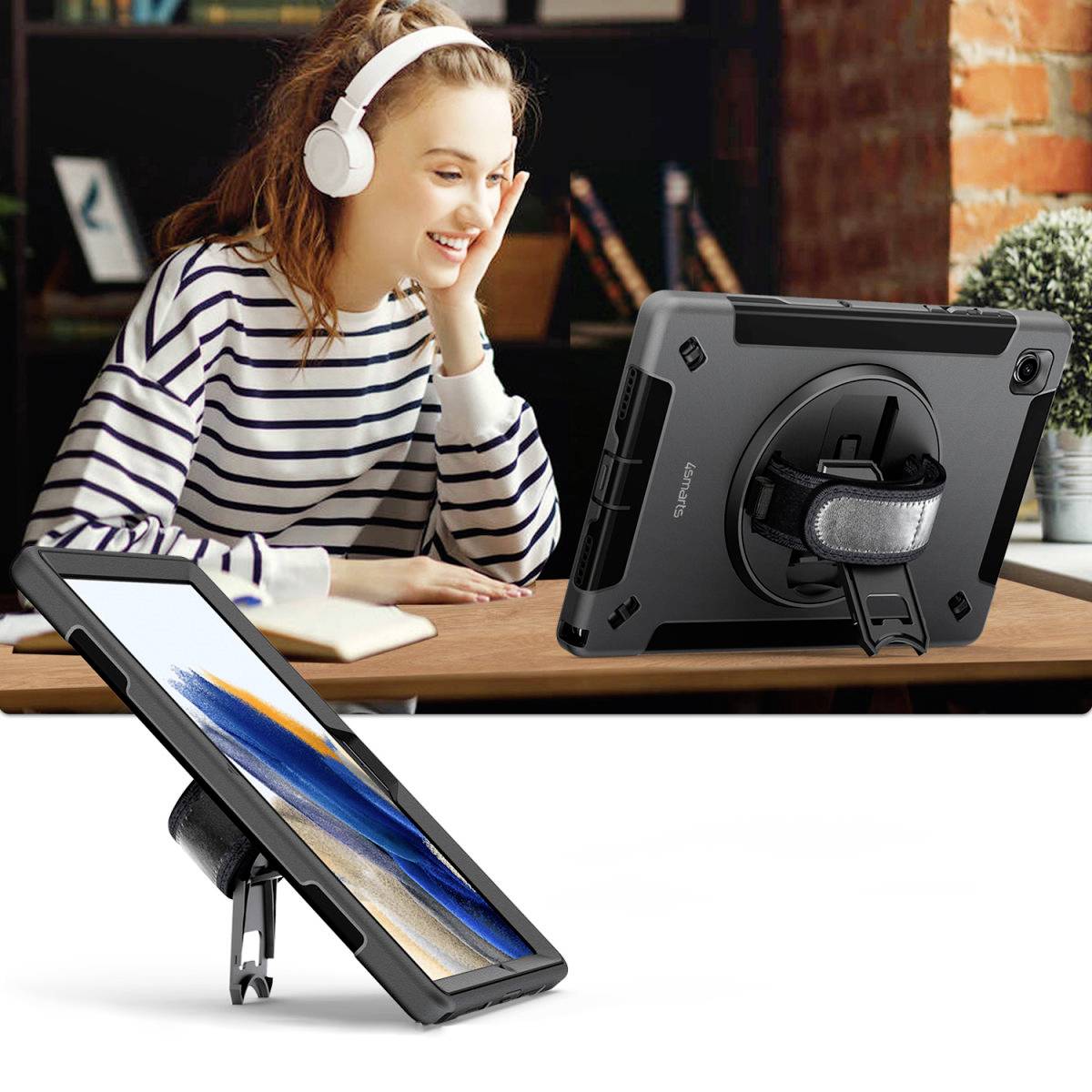 4Smarts Rugged Case Grip für Samsung Gal Tablet-Cover Samsung Galaxy Tab A9 22,1cm (8,7") Schwarz