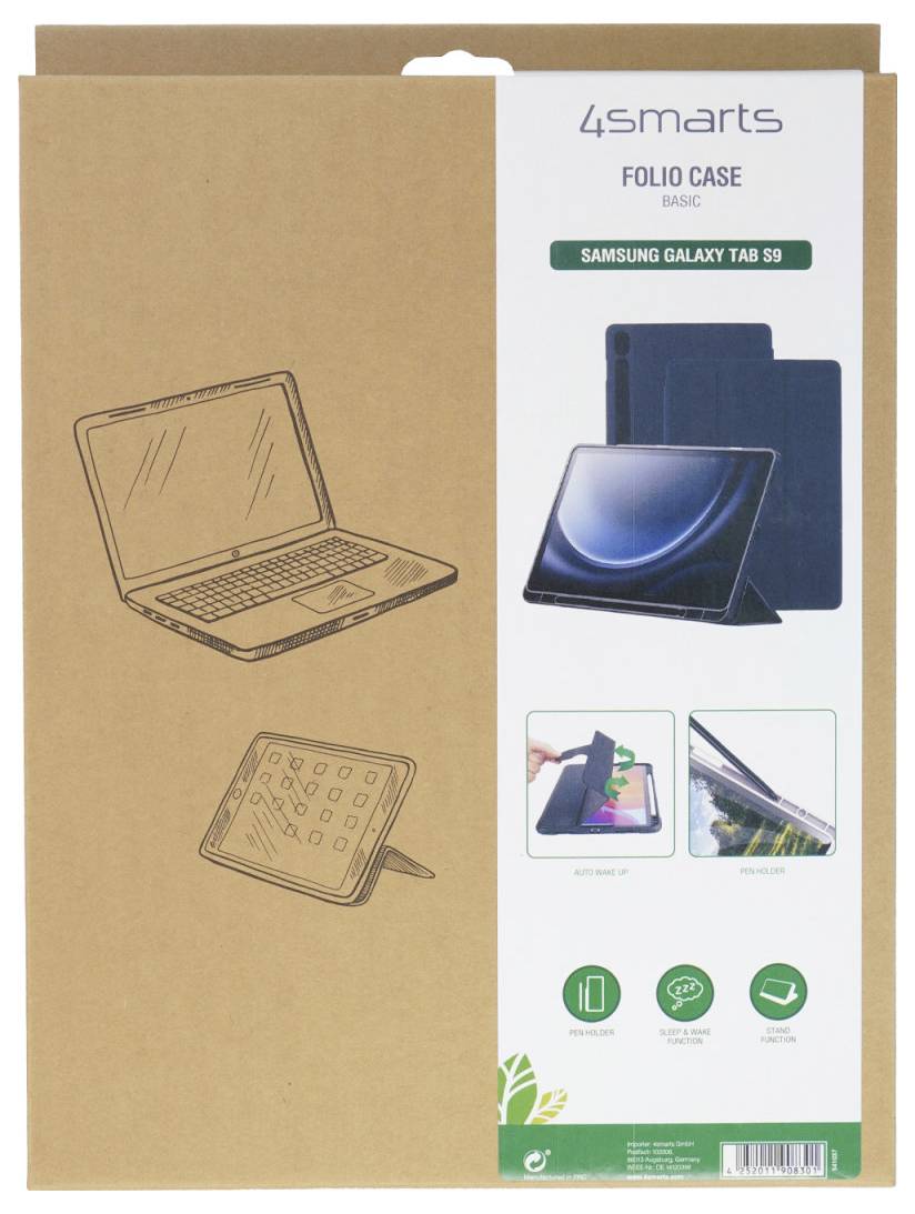 4Smarts 4smarts Folio Case Basic für Samsung Gal Tablet-Cover Samsung Galaxy Tab S9 Ultra, Galaxy Tab S10 Ultra 37,1 cm (14,6") Schwarz