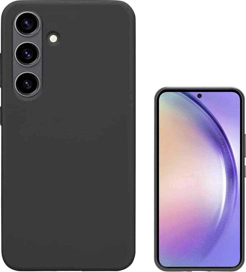 Smartphone mit dreifacher Rückkamera und pastellfarbenem Bildschirm, zeigt modernes Design.