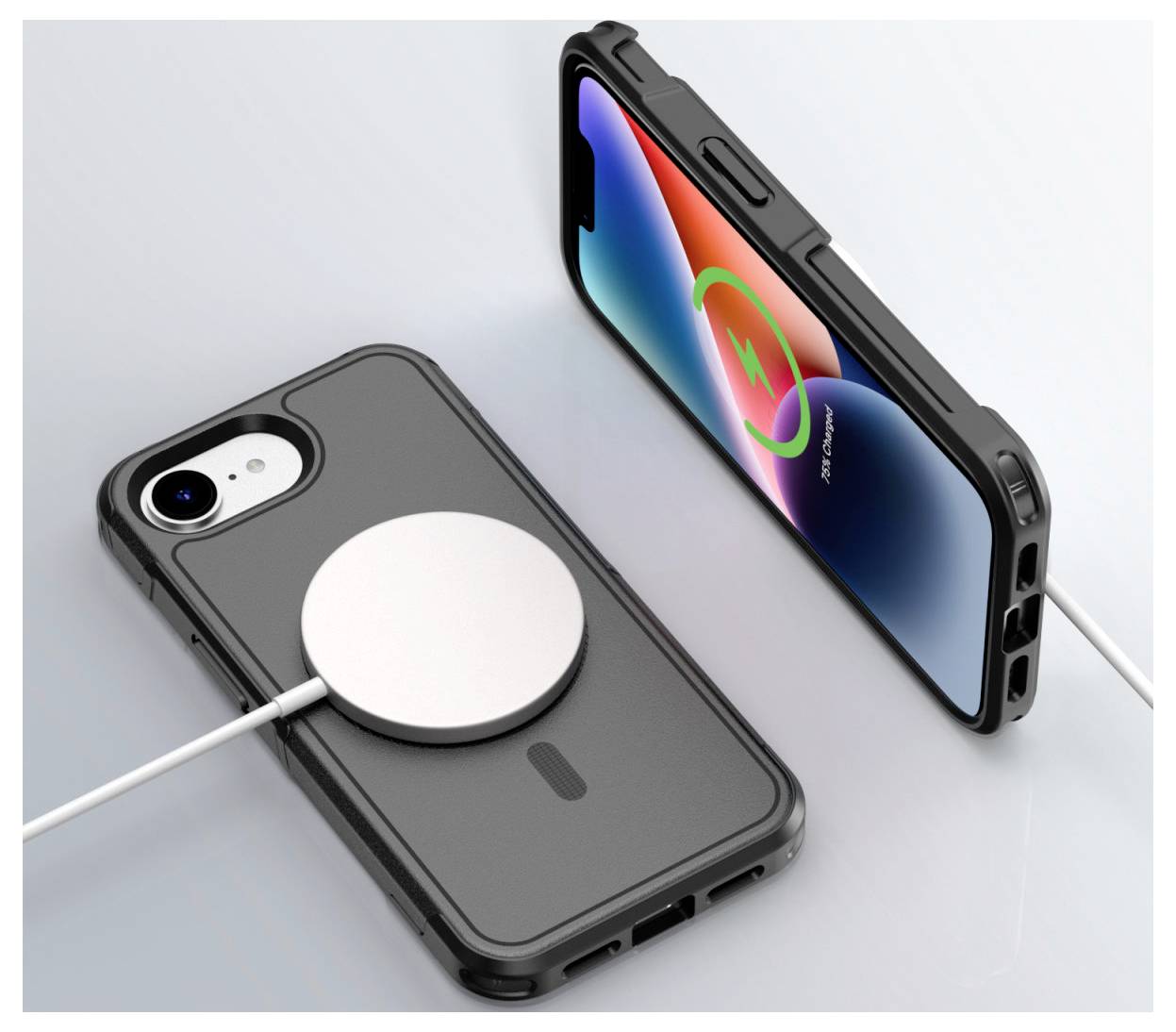 4Smarts Defend Case Cover Apple iPhone 16e Schwarz MagSafe kompatibel 541360