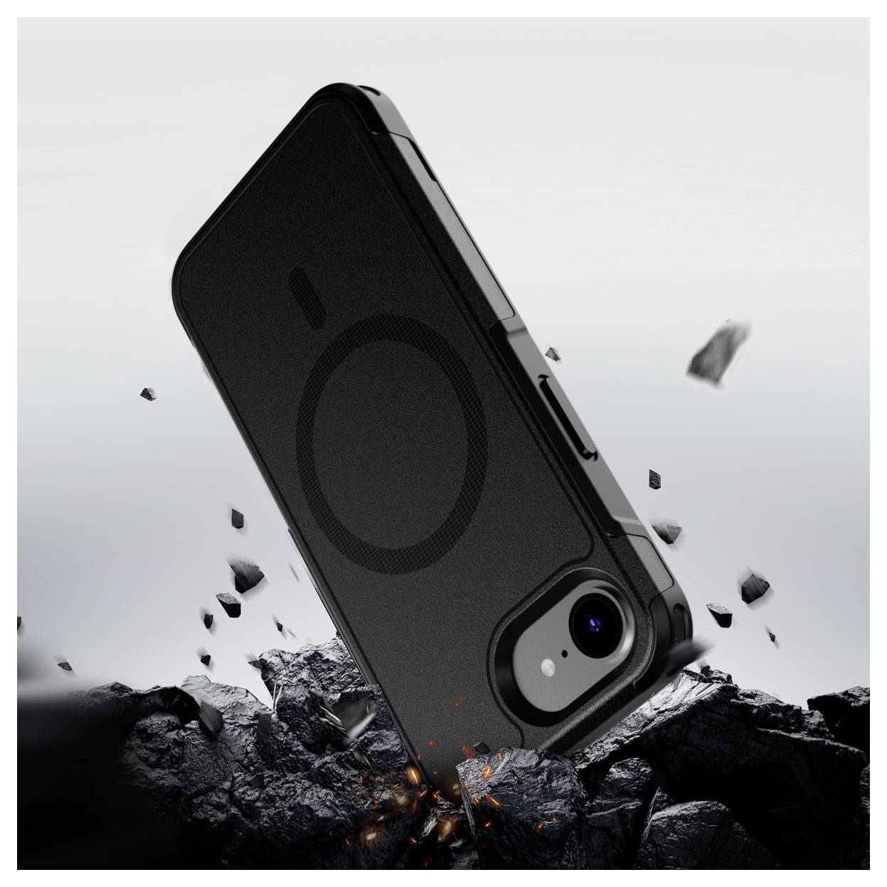 4Smarts Defend Case Cover Apple iPhone 16e Schwarz MagSafe kompatibel 541360