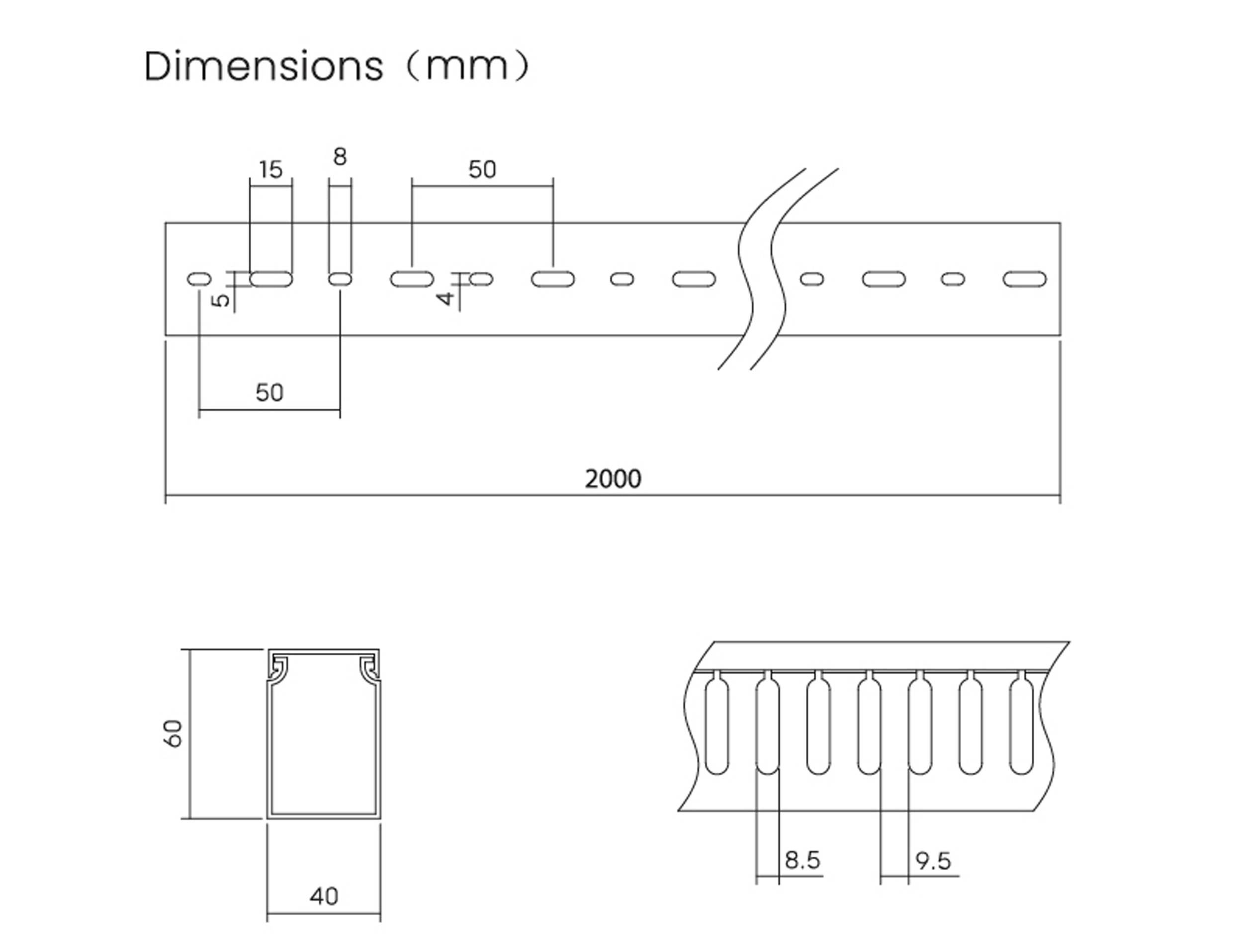 Sygonix SY-6801164 Verdrahtungskanal (L x B x H) 2000 x 40 x 60mm 5 St. Grau