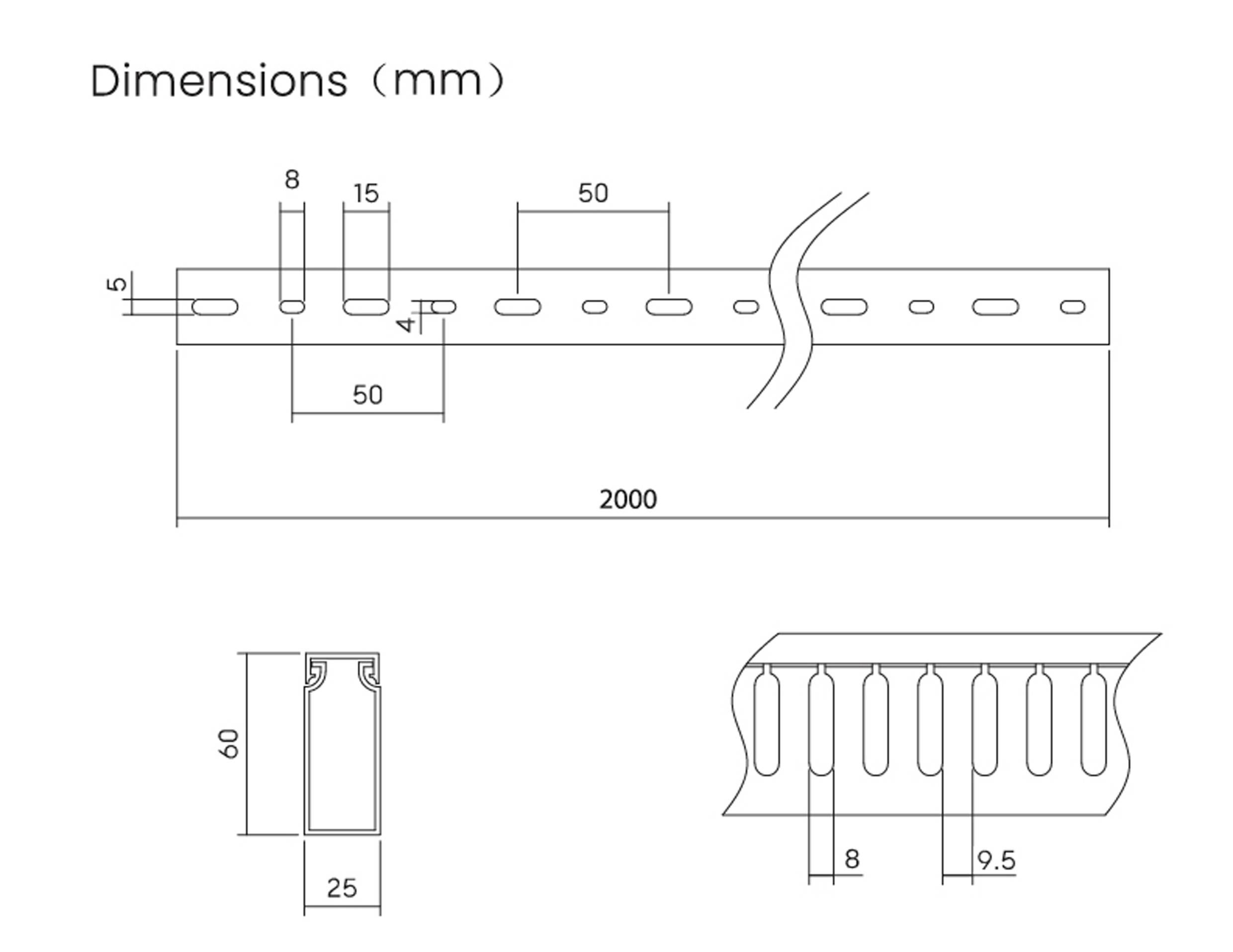 Sygonix SY-6801166 Verdrahtungskanal (L x B x H) 2000 x 25 x 60mm 5 St. Grau