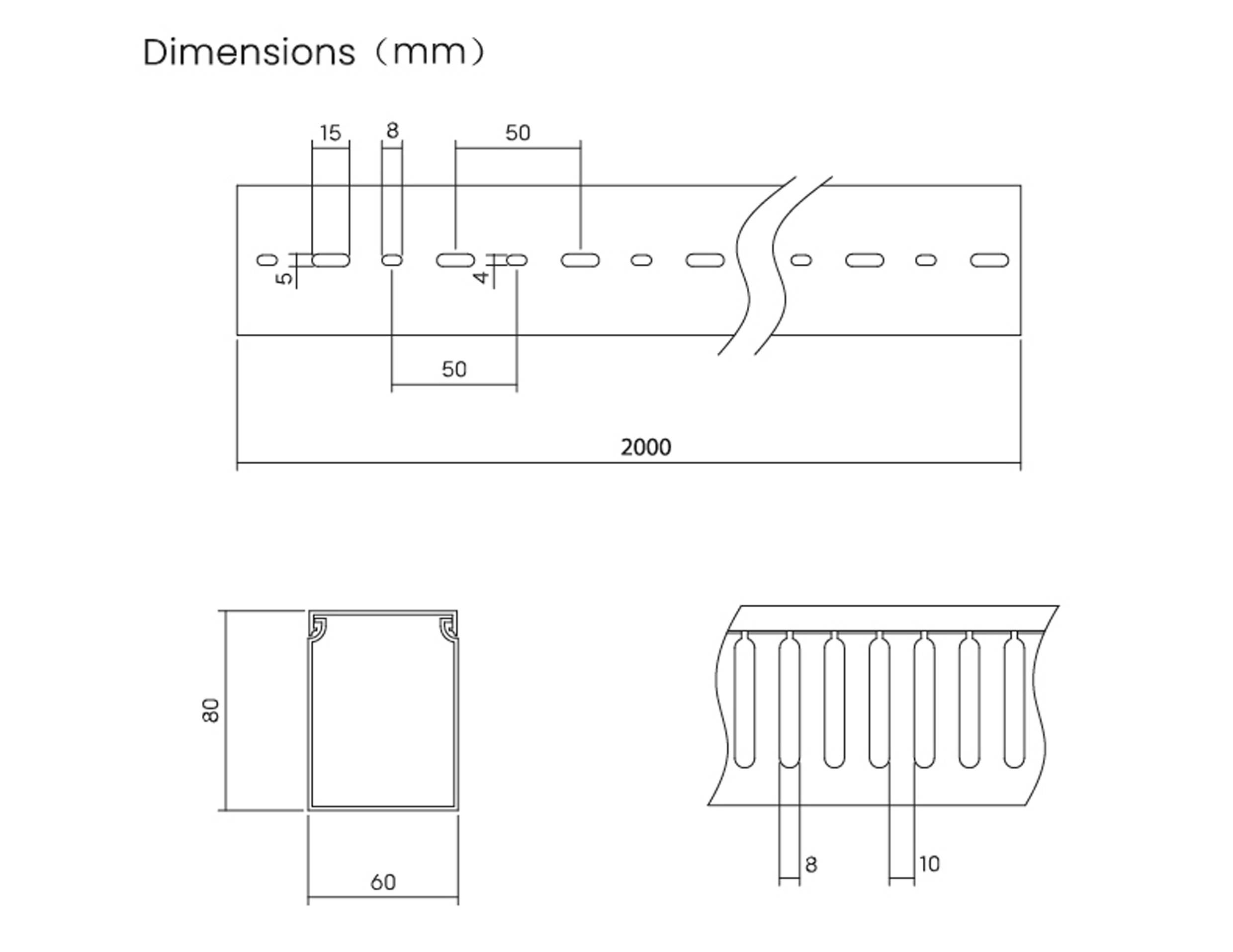 Sygonix SY-6801170 Verdrahtungskanal (L x B x H) 2000 x 60 x 80mm 5 St. Grau
