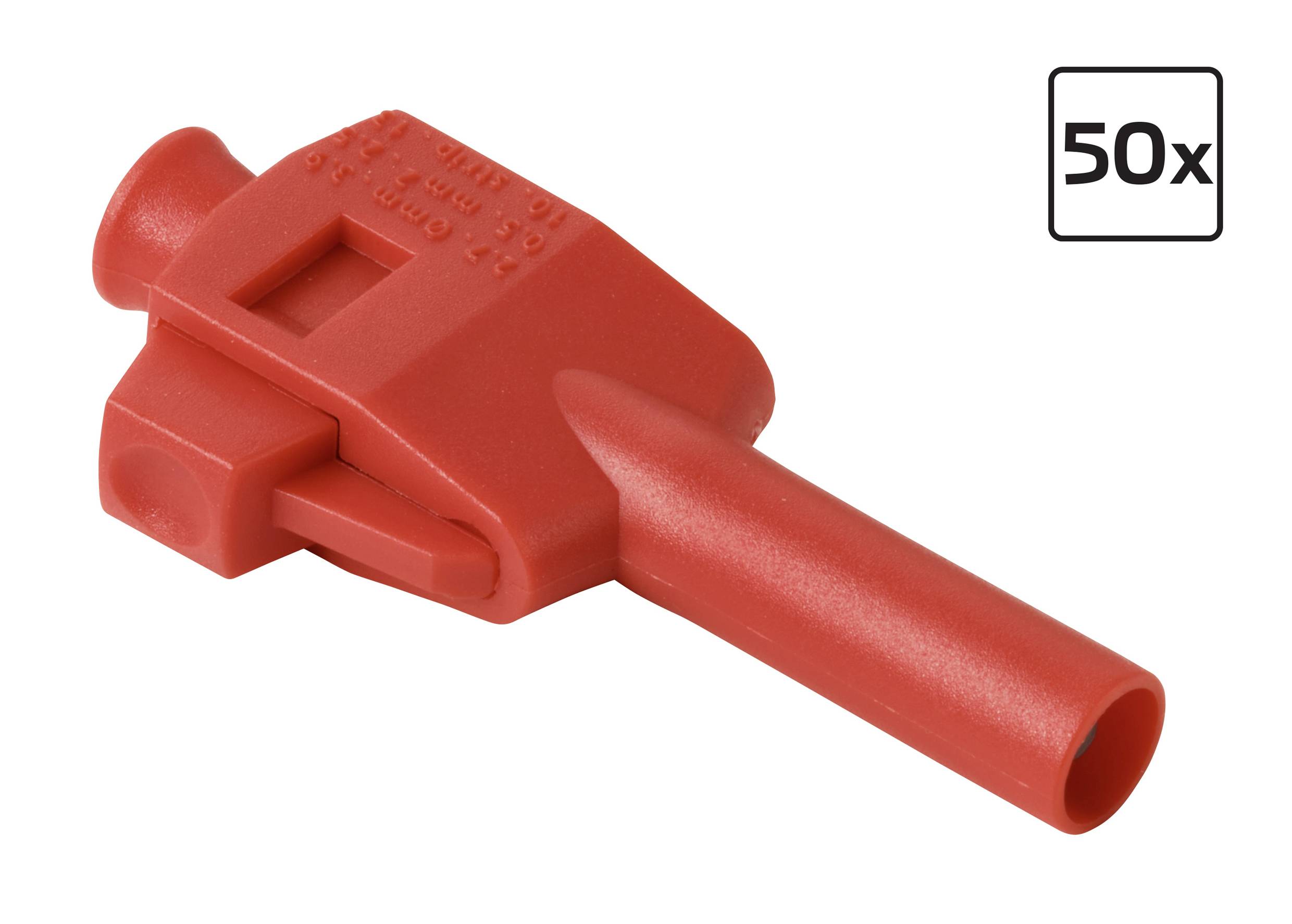 VOLTCRAFT MP-4 Laborstecker mit Klemmanschluss Stecker, gerade Stift-Ø: 4mm Rot 50 St. Box