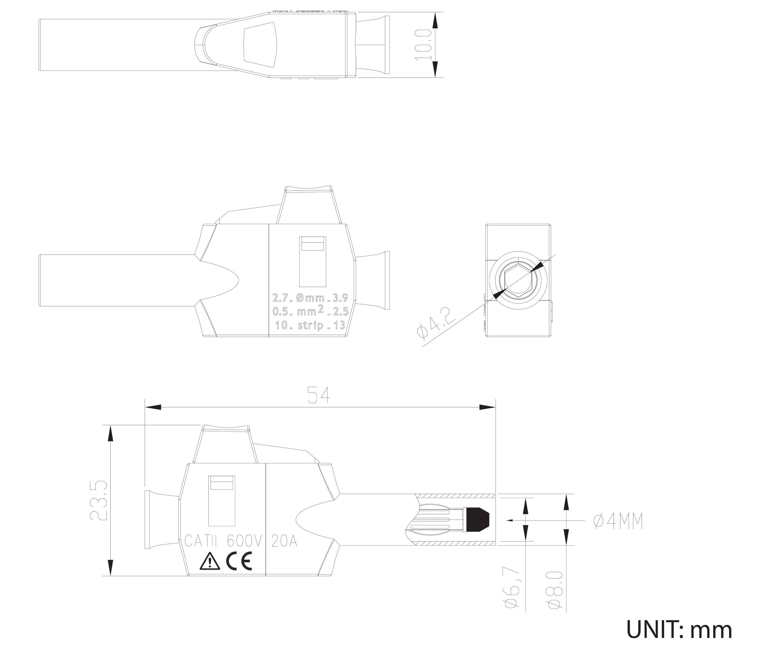 VOLTCRAFT MP-4 Laborstecker mit Klemmanschluss Stecker, gerade Stift-Ø: 4mm Rot 1 St. Bulk