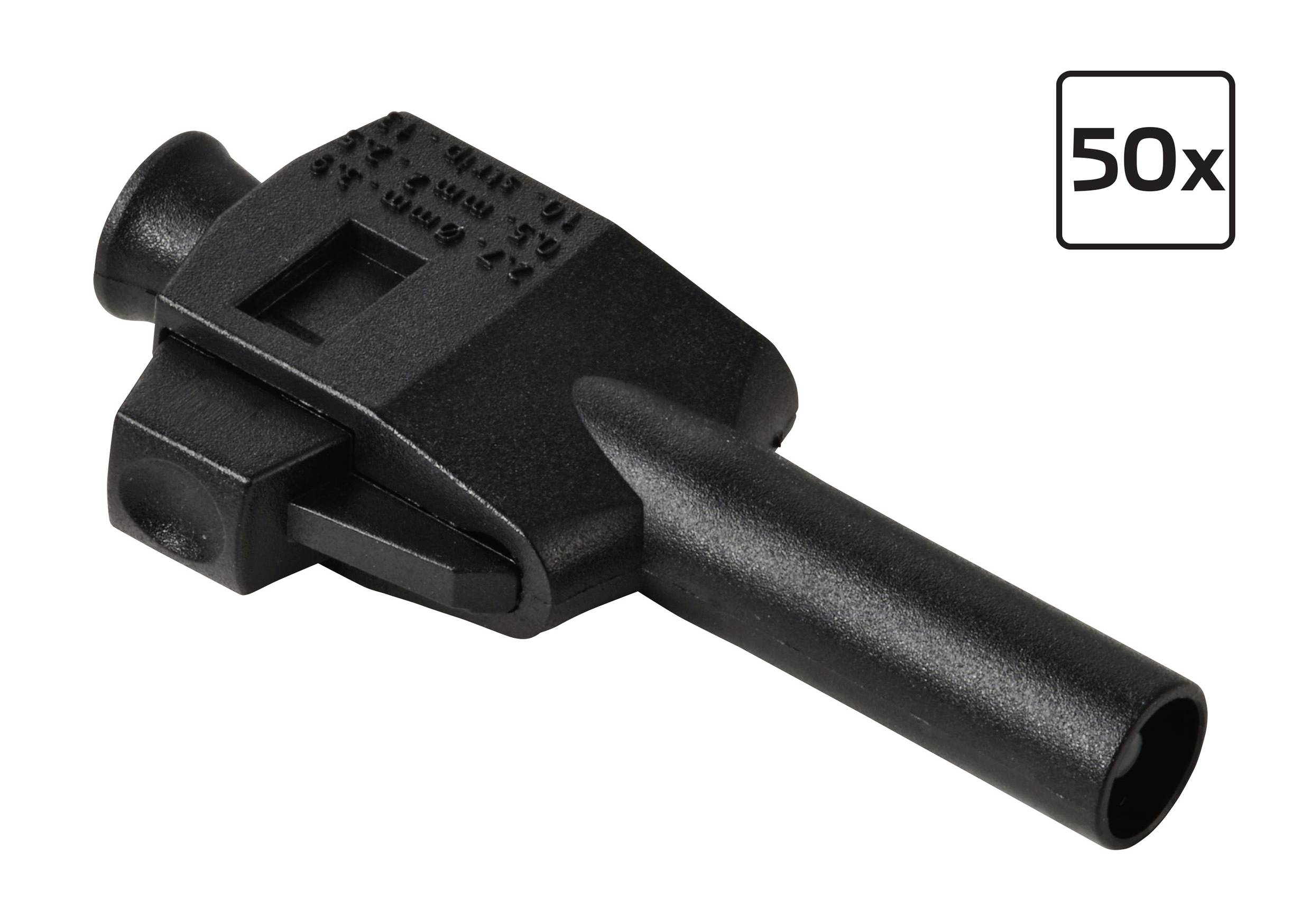 VOLTCRAFT MP-4 Laborstecker mit Klemmanschluss Stecker, gerade Stift-Ø: 4mm Schwarz 50 St. Box