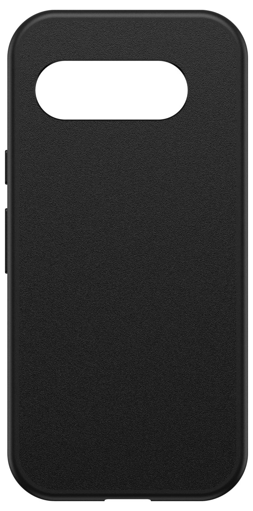 Schwarzes, schlichtes Smartphone-Case mit Öffnungen für Kamera und seitliche Tasten, geeignet für ein schlankes Telefonmodell.