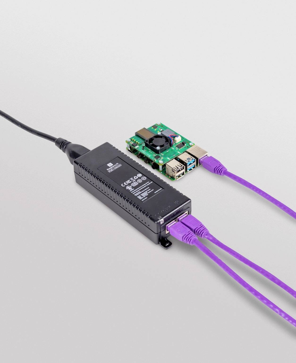 Raspberry Pi® PoE Injektor 10 / 100 / 1000MBit/s IEEE 802.3af (12.95 W), IEEE 802.3at (25.5 W)