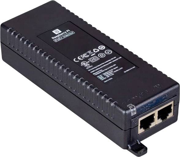 Raspberry Pi® PoE Injektor 10 / 100 / 1000MBit/s IEEE 802.3af (12.95 W), IEEE 802.3at (25.5 W)