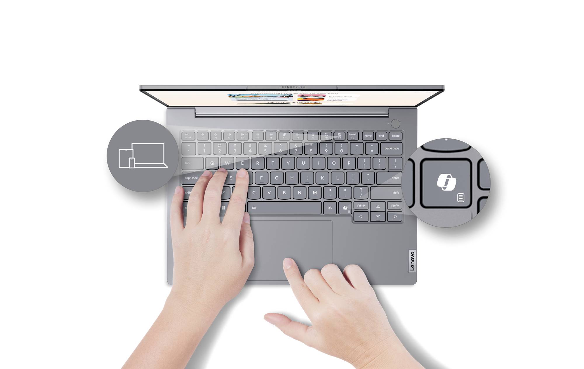 Lenovo Notebook ThinkBook 14 G8 35.6cm (14 Zoll) WUXGA Intel® Core™ Ultra 7 (Series 2) 255H 32GB RAM 1TB SSD Deutsch, QWERTZ Grau