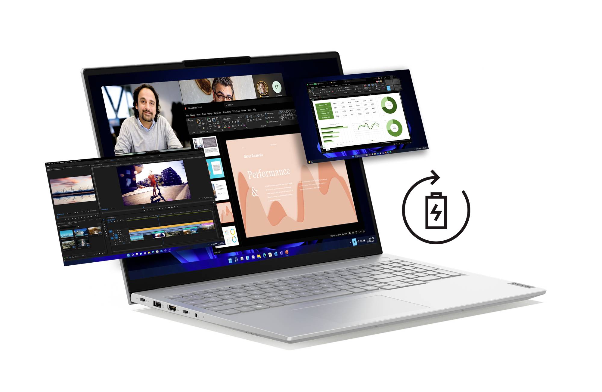 Lenovo Notebook ThinkBook 16 G8 40.6 cm (16 Zoll) WUXGA Intel® Core™ Ultra 5 (Series 2) 225U 32 GB RAM 1 TB SSD Deutsch, QWERTZ Grau 21SK0