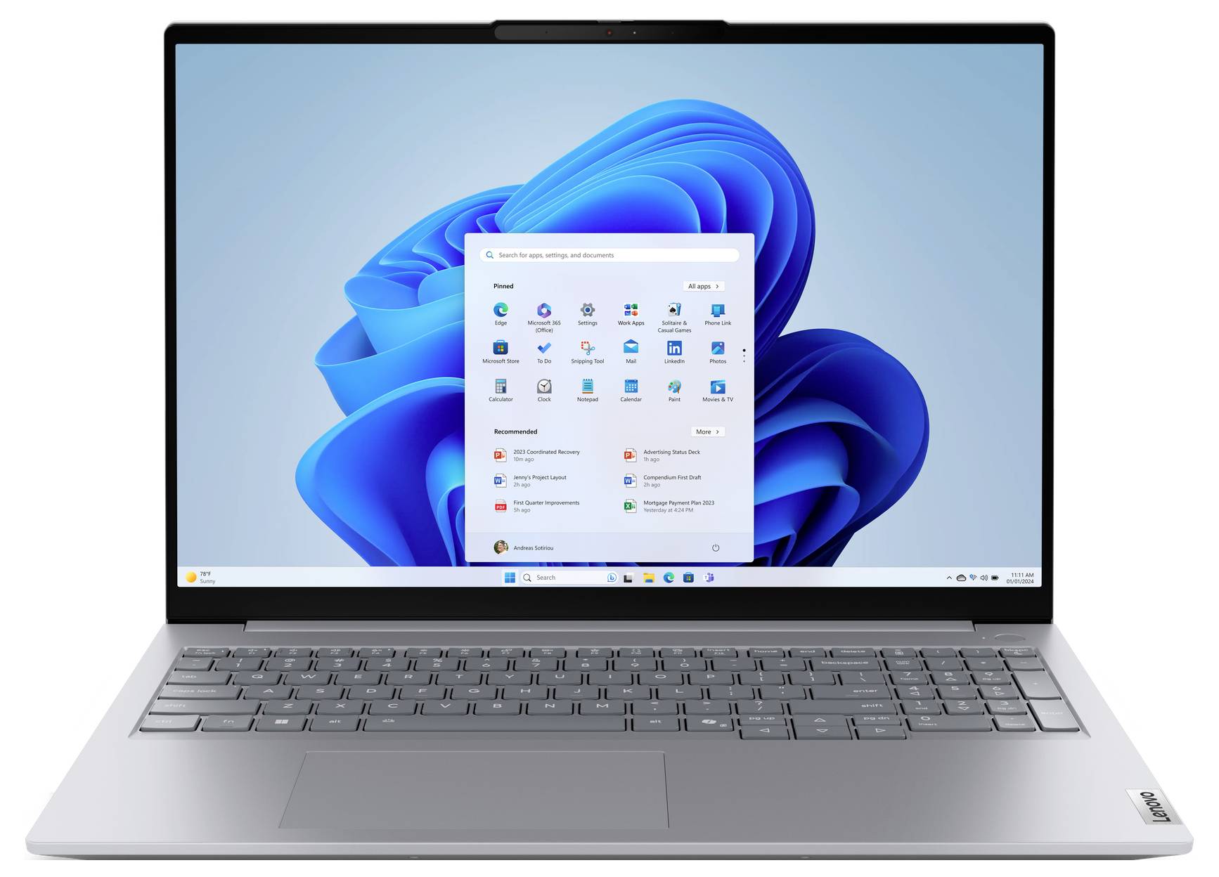 Lenovo Notebook ThinkBook 16 G8 40.6cm (16 Zoll) WUXGA Intel® Core™ Ultra 7 (Series 2) 255H 16GB RAM 512GB SSD Deutsch, QWERTZ Gr