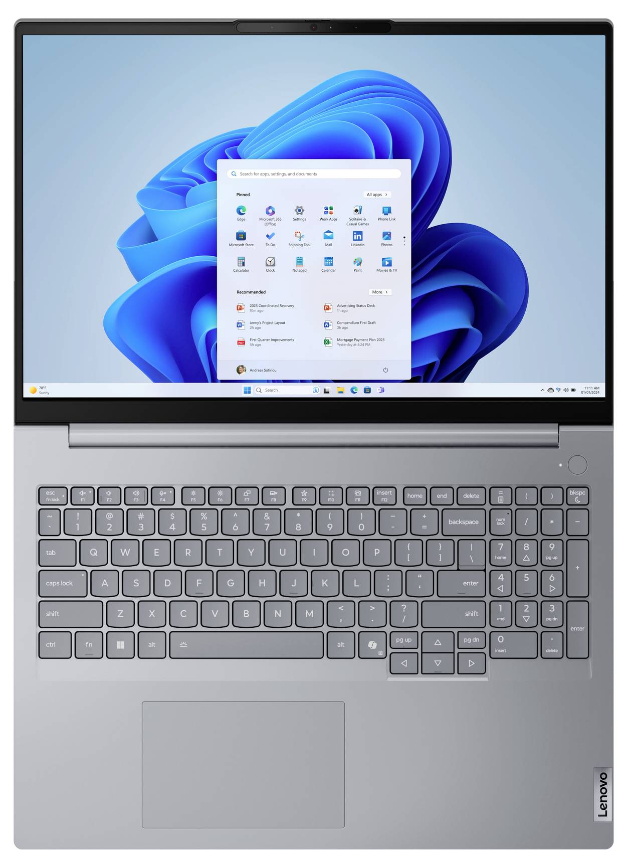 Lenovo Notebook ThinkBook 16 G8 40.6cm (16 Zoll) WUXGA Intel® Core™ Ultra 7 (Series 2) 255H 16GB RAM 512GB SSD Deutsch, QWERTZ Gr