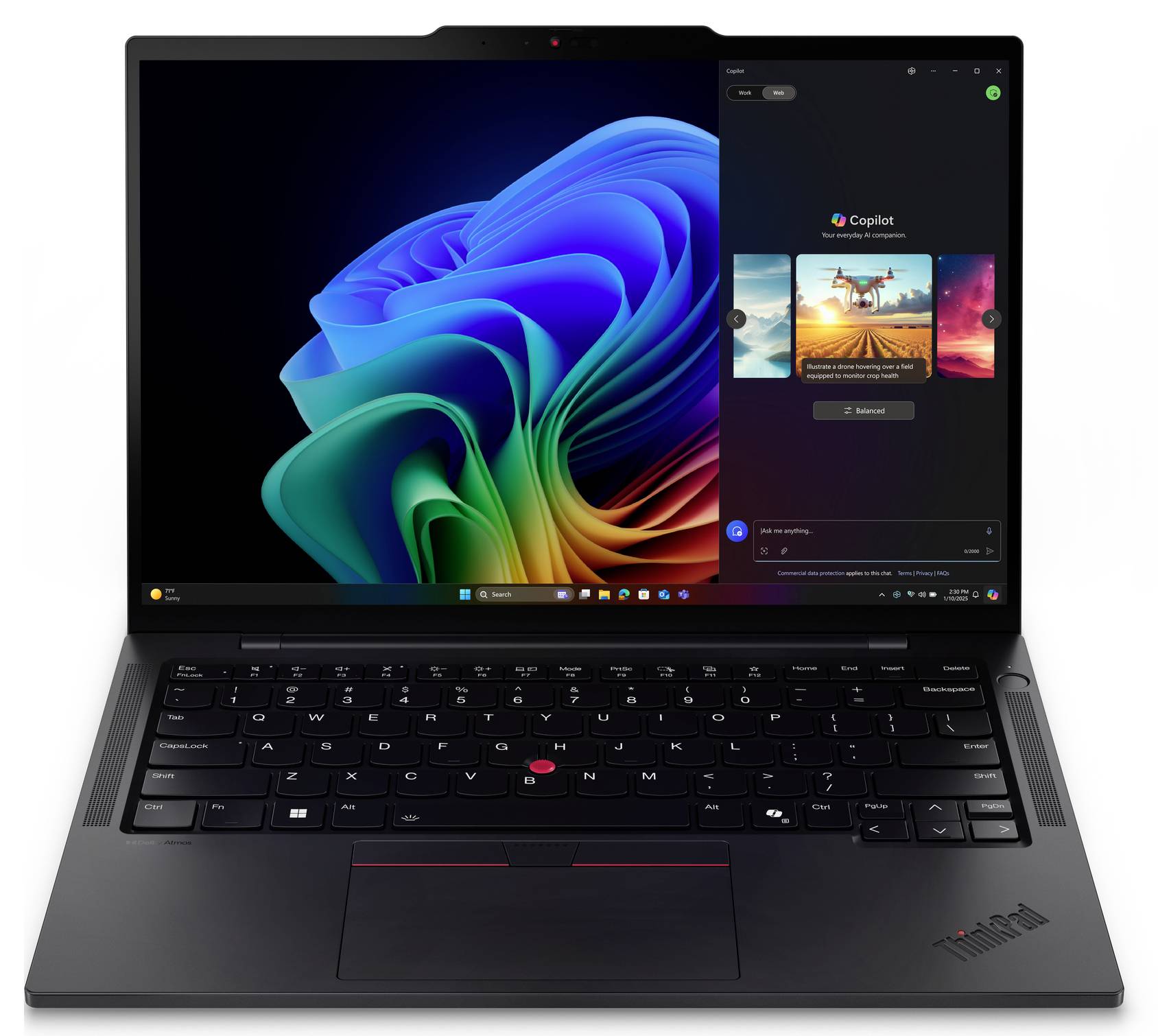 Lenovo Notebook ThinkPad T14s Gen 6 35.6 cm (14 Zoll) WUXGA Intel® Core™ Ultra 7 258V 32 GB RAM 1 TB SSD Deutsch, QWERTZ Schwarz 21QX00GVG