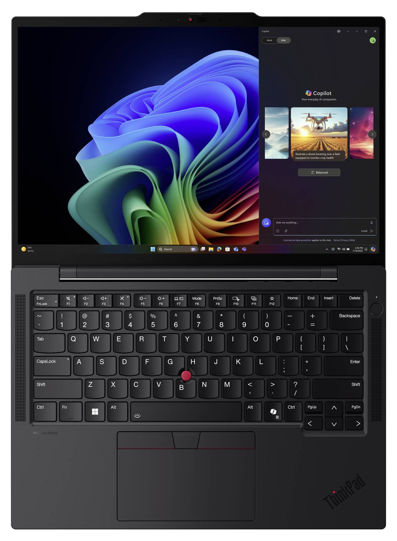 Lenovo Notebook ThinkPad T14s Gen 6 35.6 cm (14 Zoll) WUXGA Intel® Core™ Ultra 7 258V 32 GB RAM 1 TB SSD Deutsch, QWERTZ Schwarz 21QX00GVG