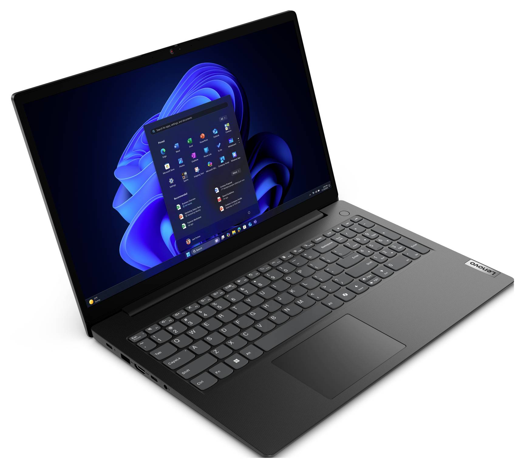 Lenovo Notebook V15-ITN 39.6cm (15.6 Zoll) Full HD Intel® N N100 8GB RAM 256GB SSD Deutsch, QWERTZ Intel UHD Graphics Schwarz 83M4