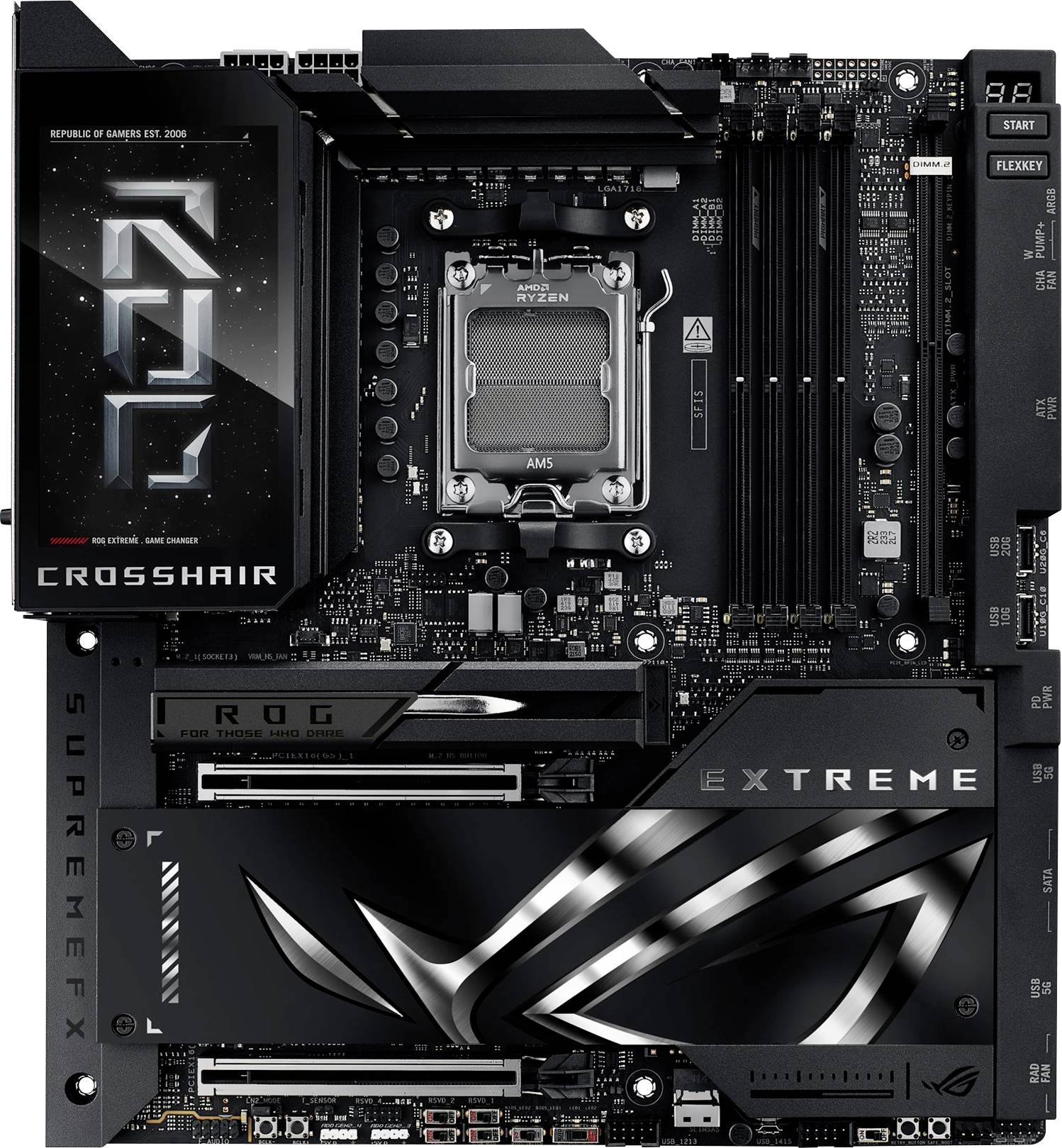 Asus MB ASUS ROG CROSSHAIR X870E EXTREME Mainboard Sockel (PC) AMD® AM5 Formfaktor (Details) E-ATX Mainboard-Chipsatz AMD® X870E