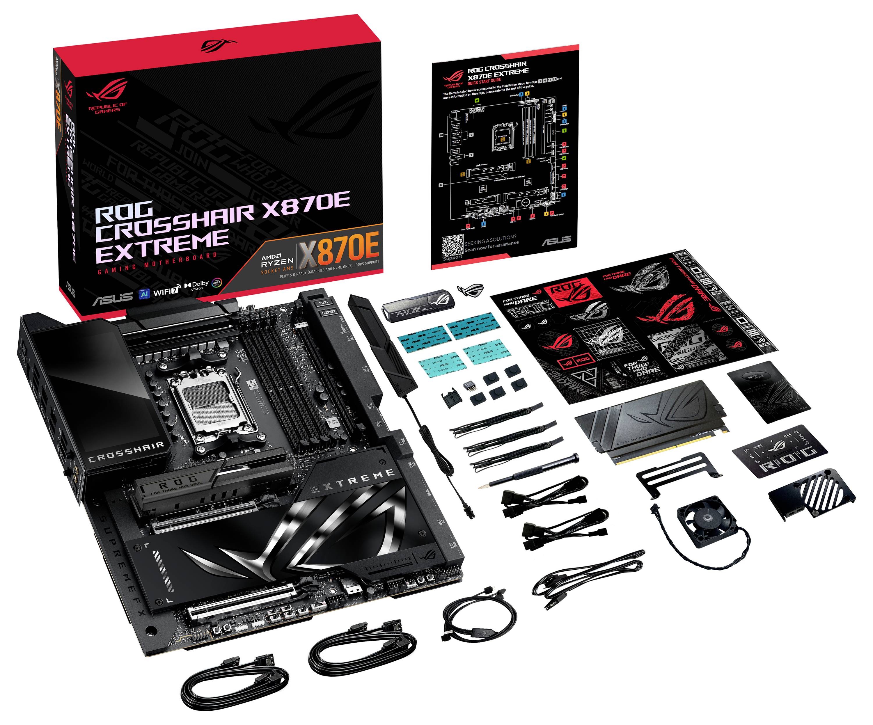 Asus MB ASUS ROG CROSSHAIR X870E EXTREME Mainboard Sockel (PC) AMD® AM5 Formfaktor (Details) E-ATX Mainboard-Chipsatz AMD® X870E