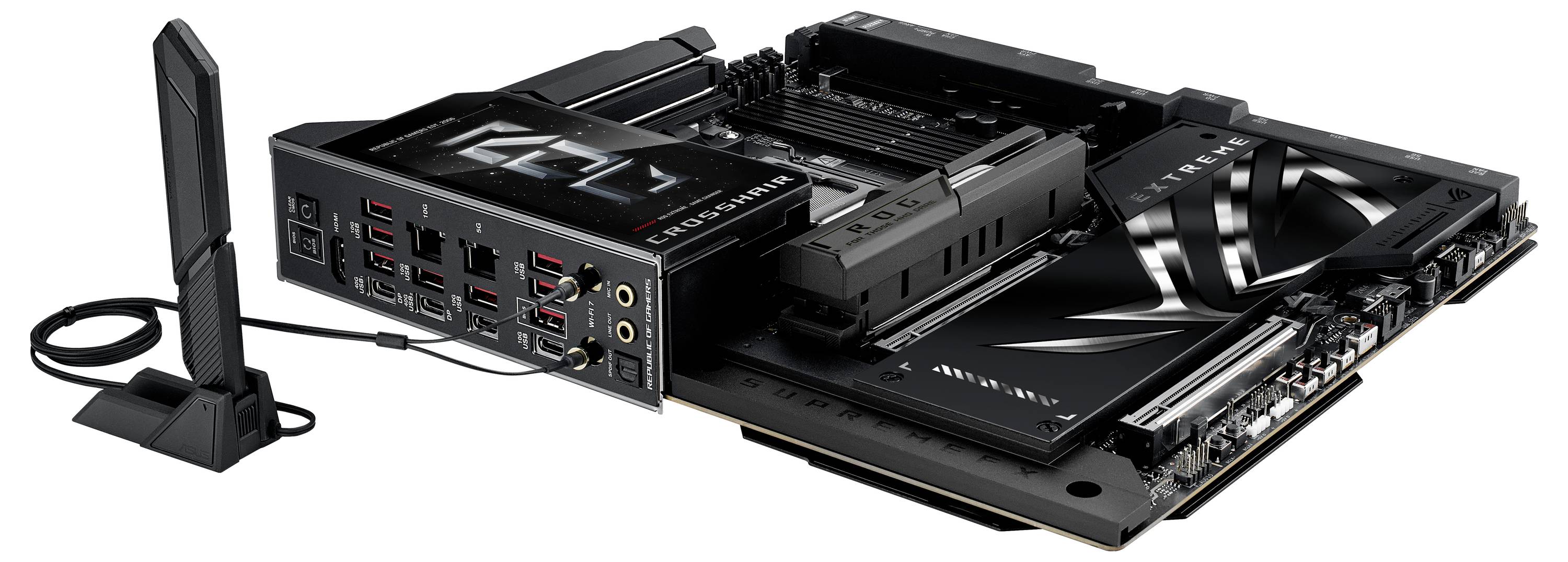 Asus MB ROG CROSSHAIR X870E EXTREME Mainboard Sockel (PC) AMD® AM5 Formfaktor (Details) E-ATX Mainboard-Chipsatz AMD® X870E